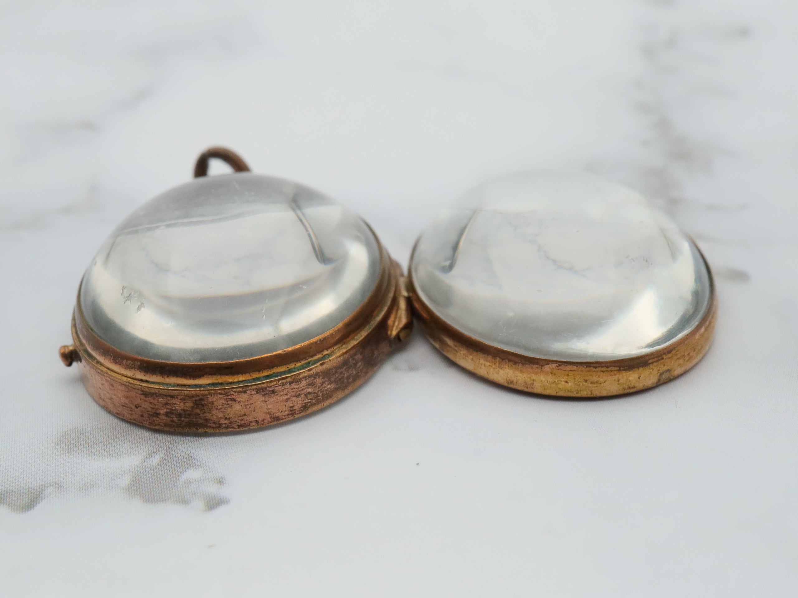 Antique Victorian gold filled glass dome locket pendant