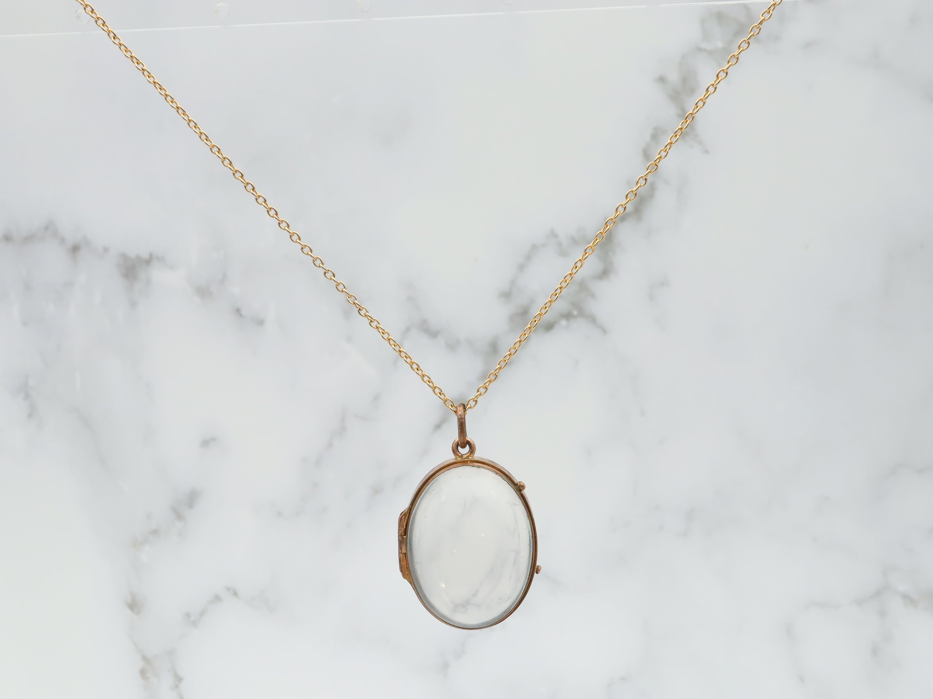 Antique Victorian gold filled glass dome locket pendant