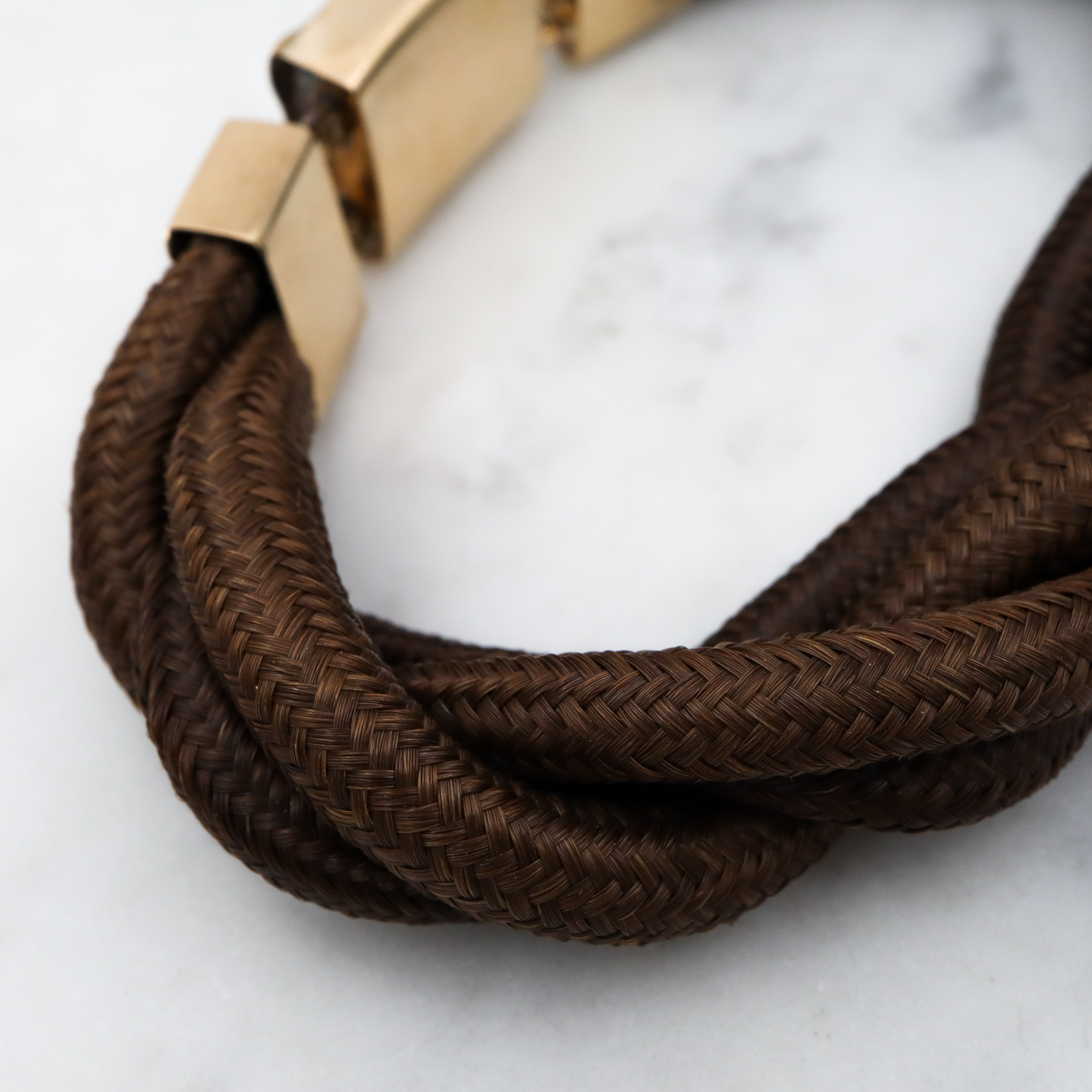 Victorian 10k gold woven hair braided bracelet