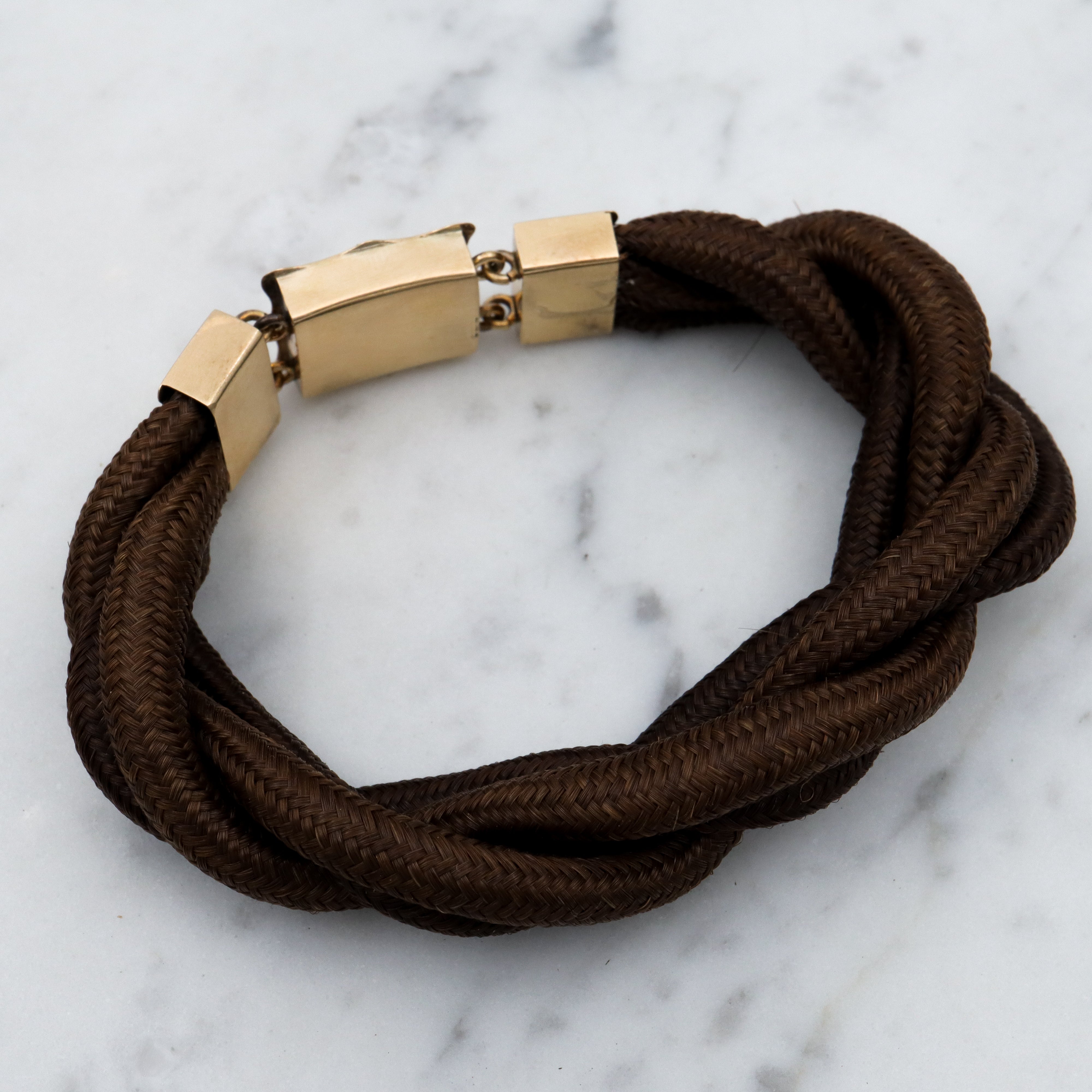 Victorian 10k gold woven hair braided bracelet
