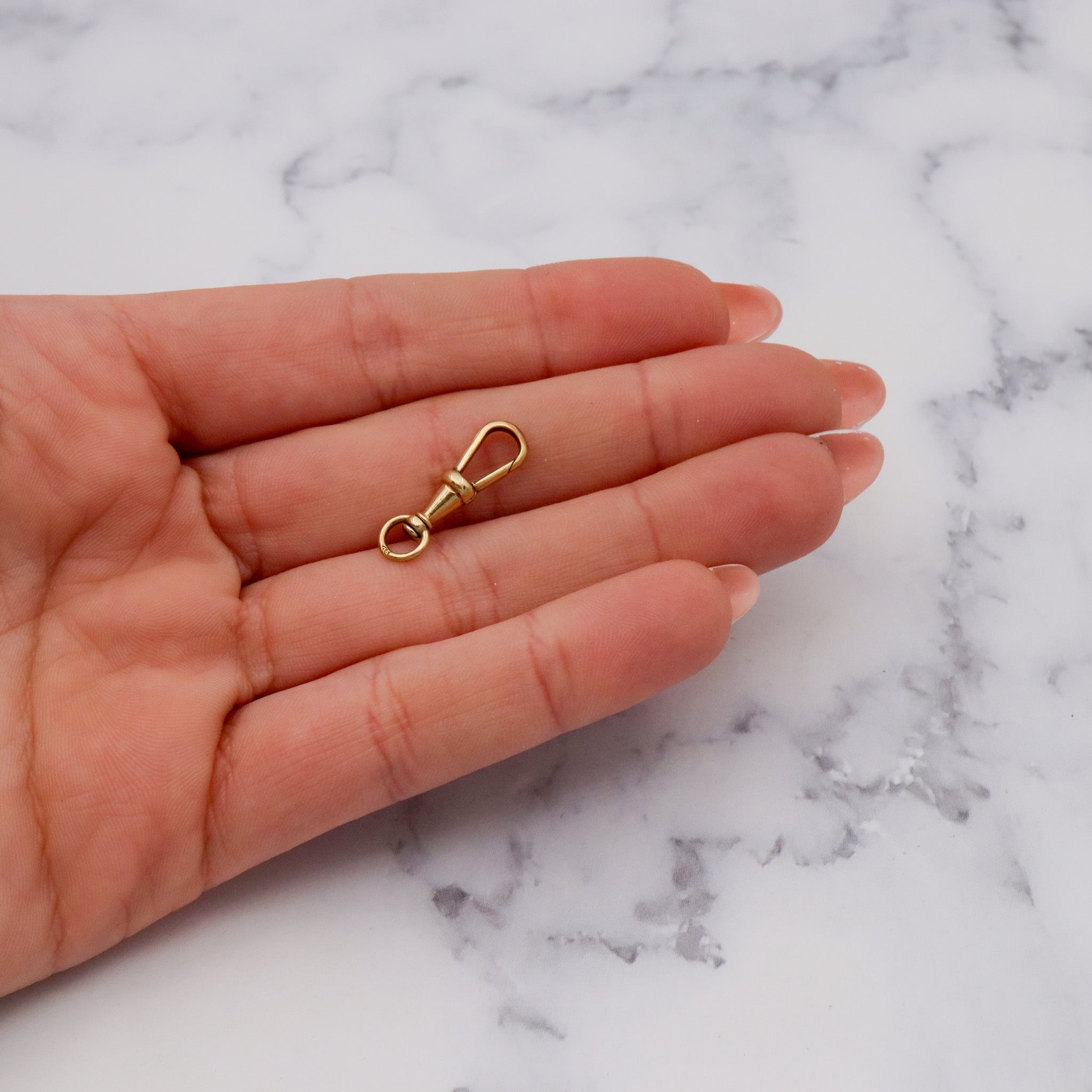 Antique Victorian French 14k gold swiveling dog clip clasp