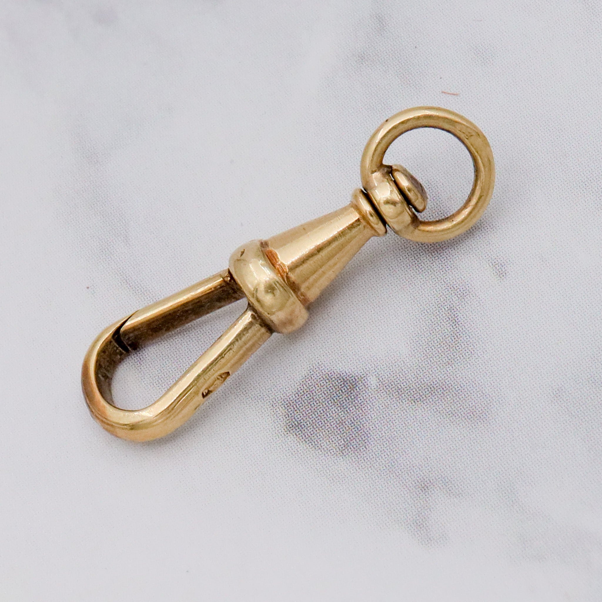 Antique Victorian French 14k gold swiveling dog clip clasp