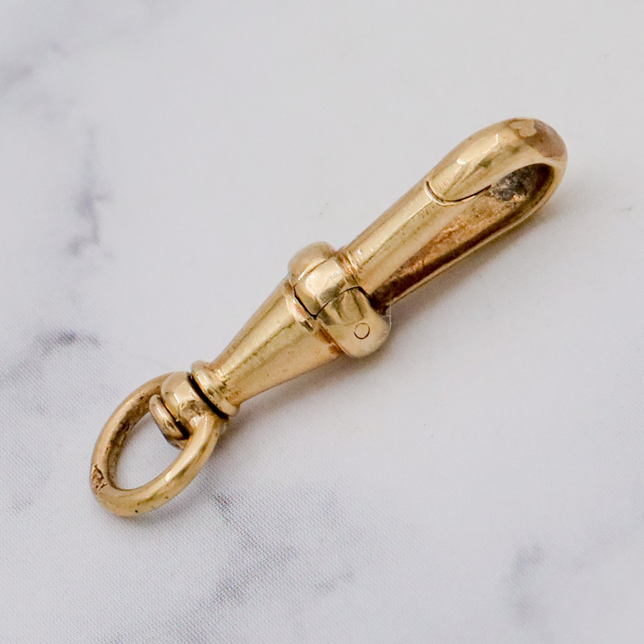 Antique Victorian French 14k gold swiveling dog clip clasp