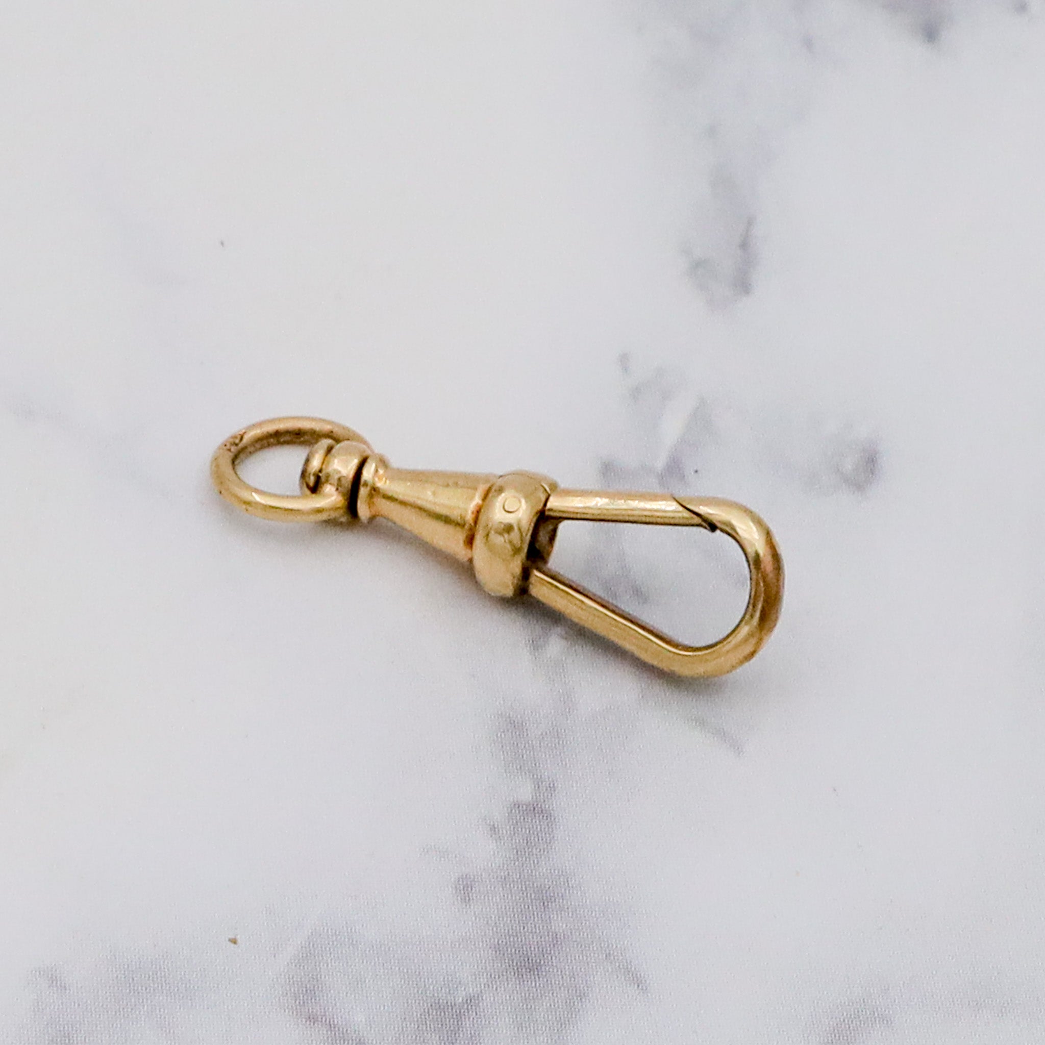 Antique Victorian French 14k gold swiveling dog clip clasp