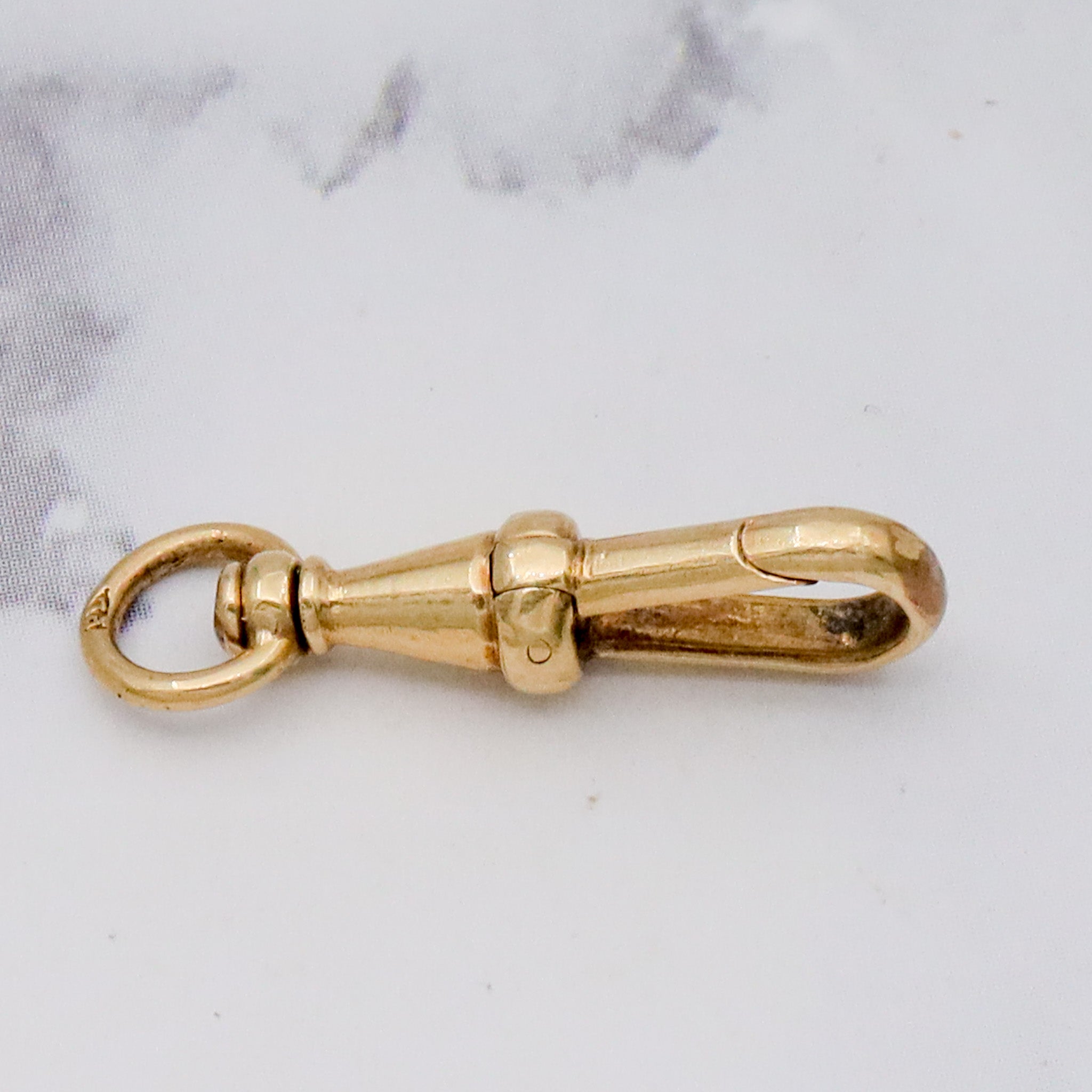 Antique Victorian French 14k gold swiveling dog clip clasp