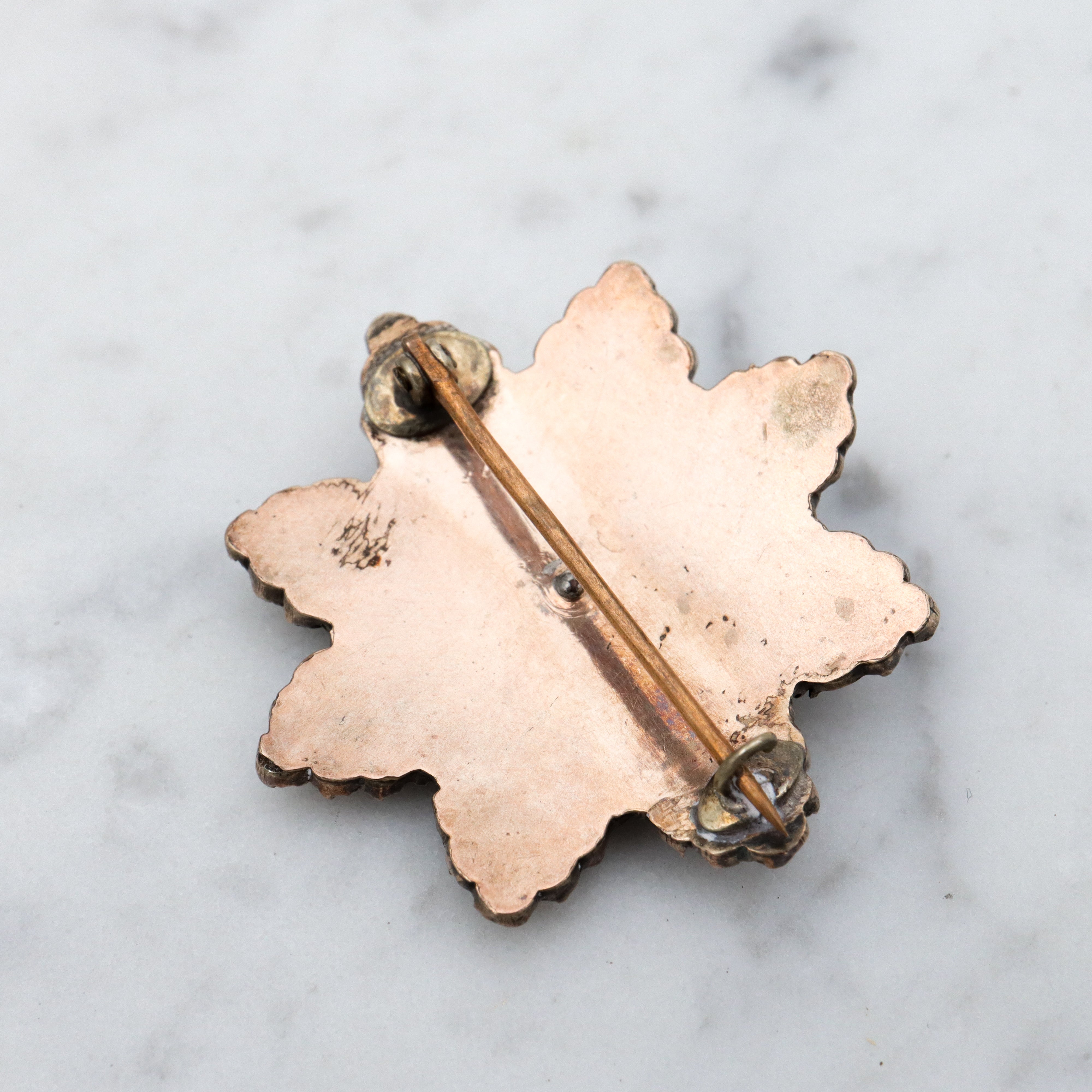 Antique Victorian Bohemian rose cut garnet gold filled brooch