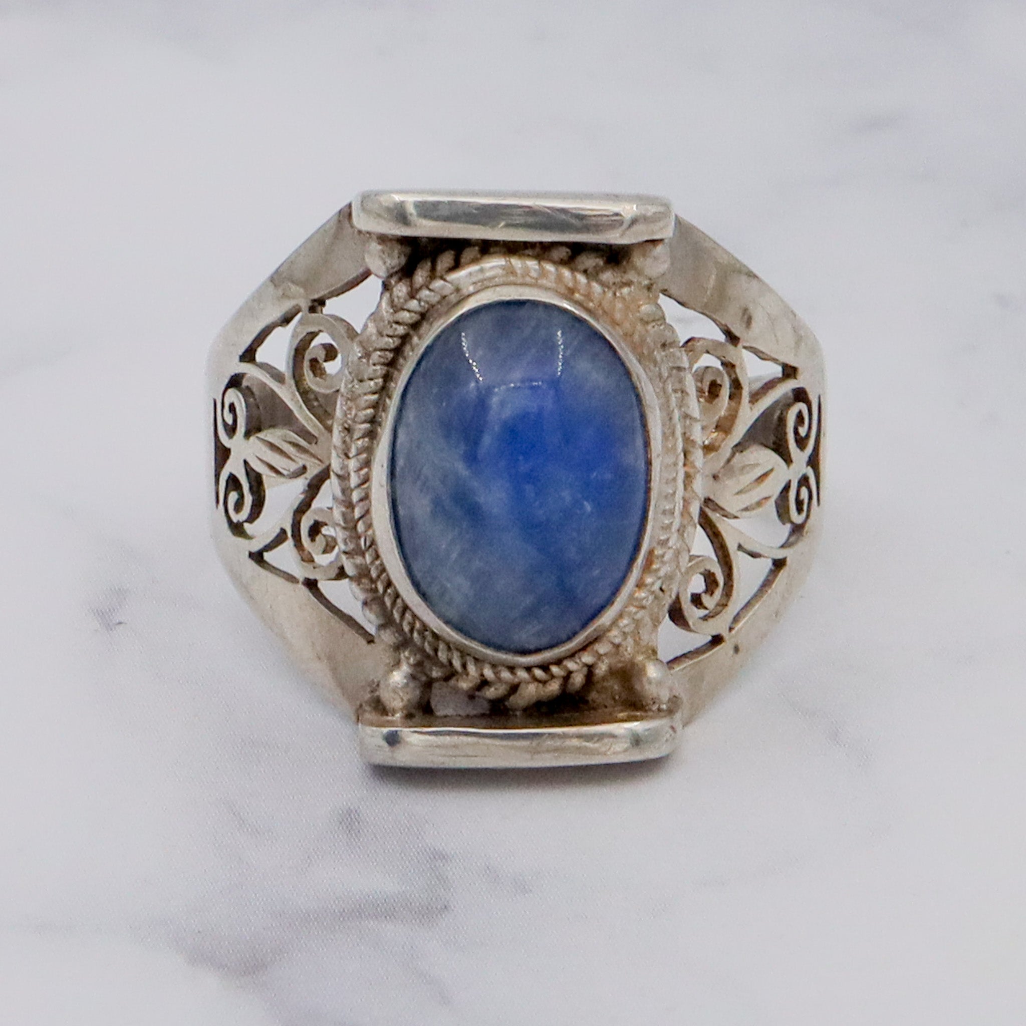 Vintage sterling and kyanite ring, sz 8.5