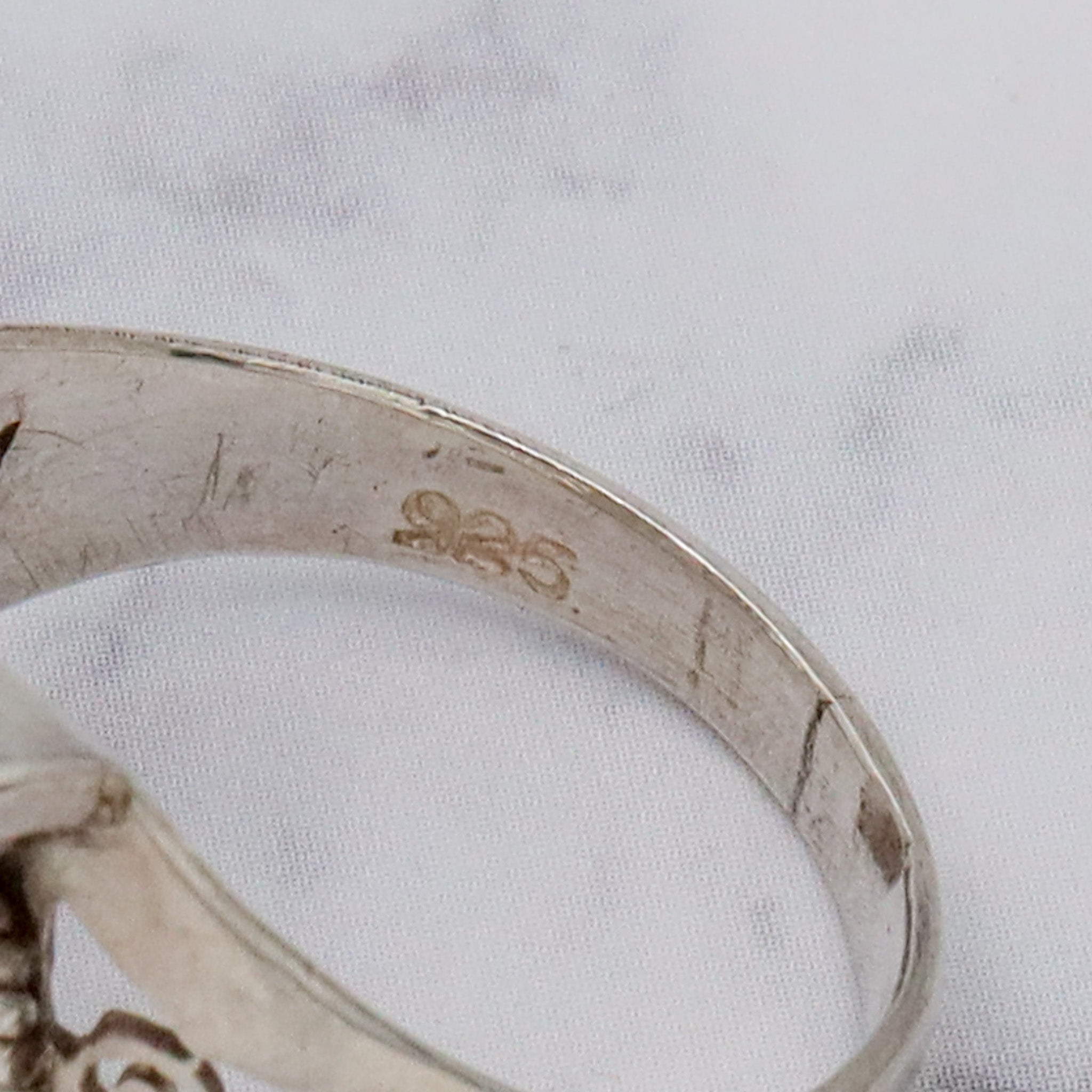 Vintage sterling and kyanite ring, sz 8.5