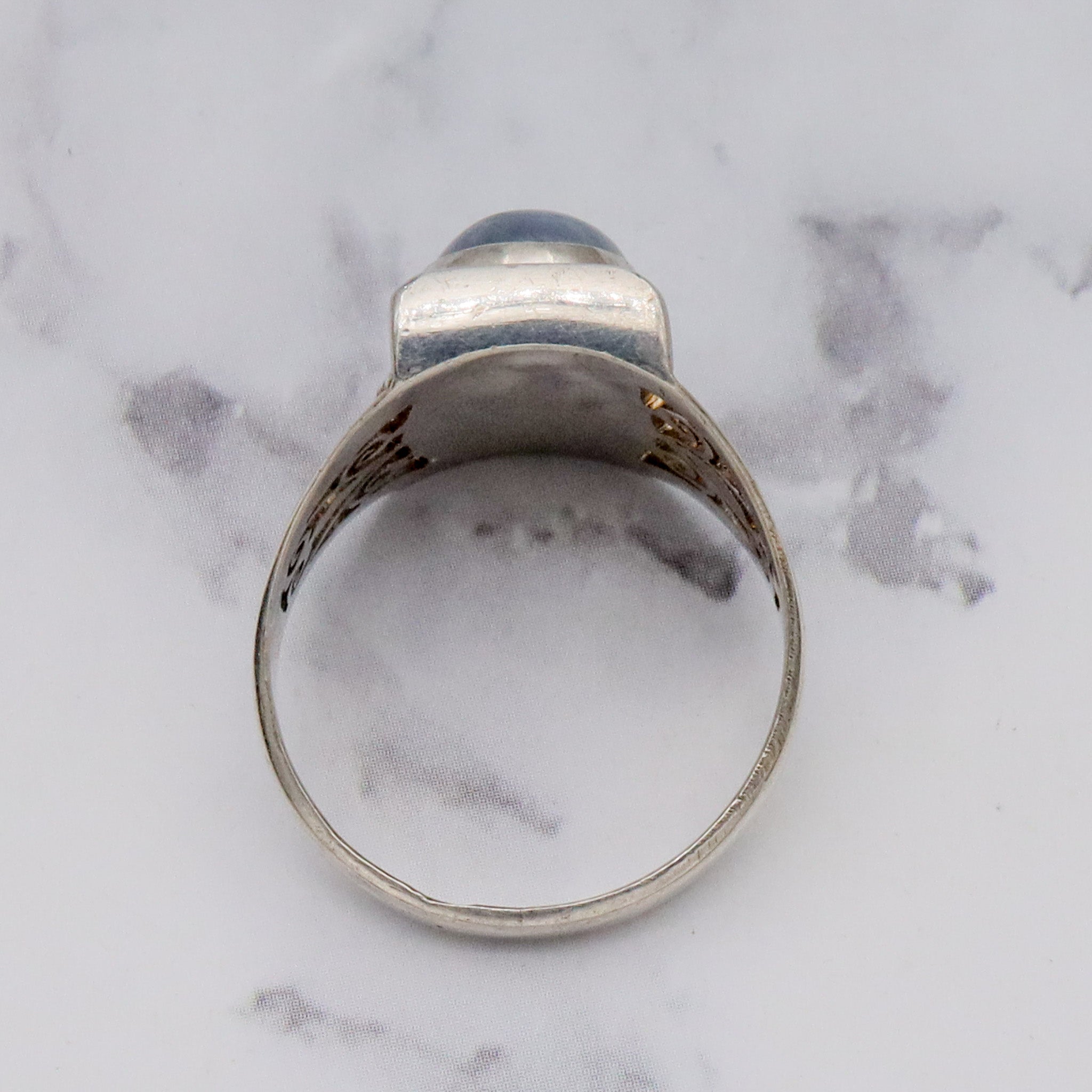 Vintage sterling and kyanite ring, sz 8.5