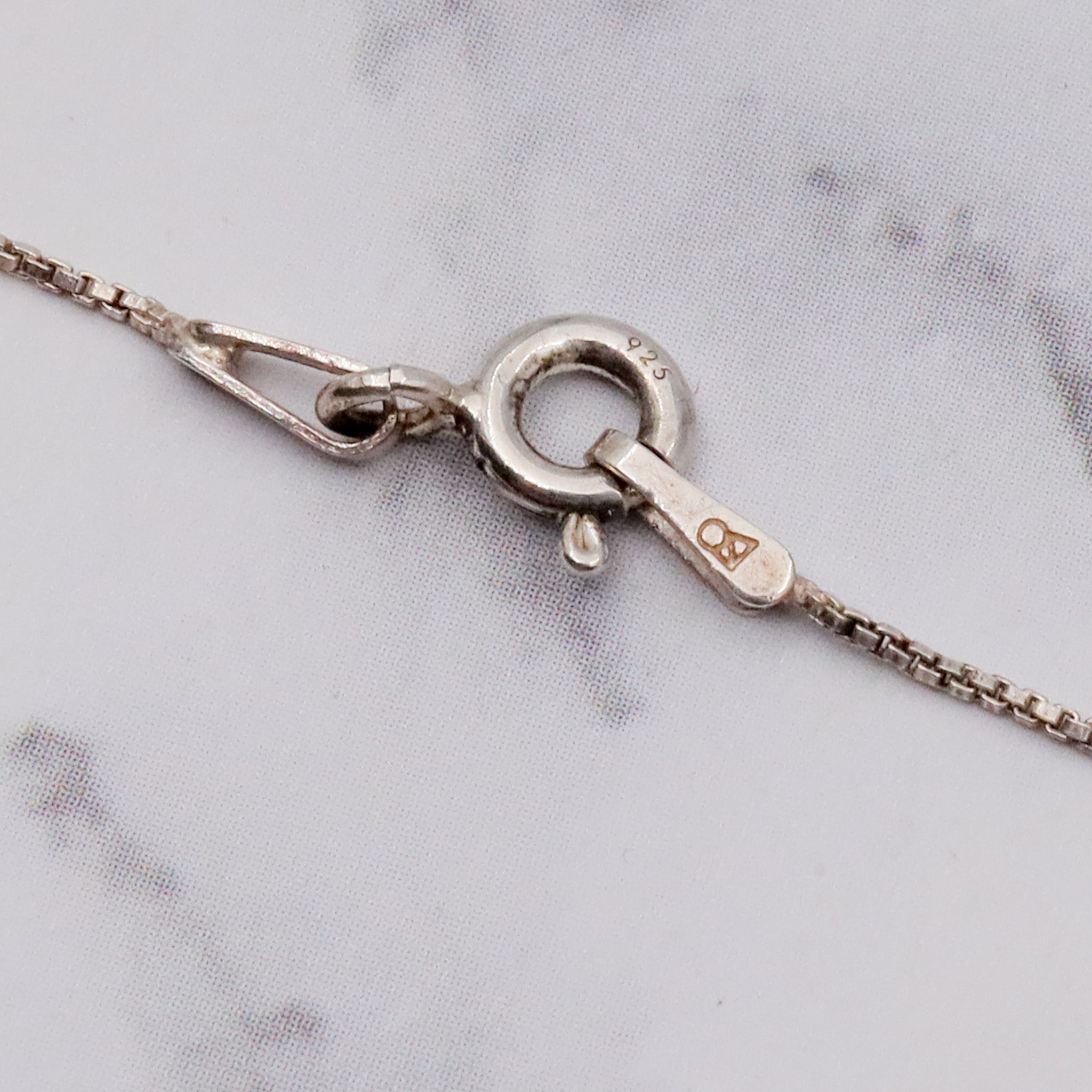 Vintage engraved sterling heart locket pendant on a box link necklace chain, 19”