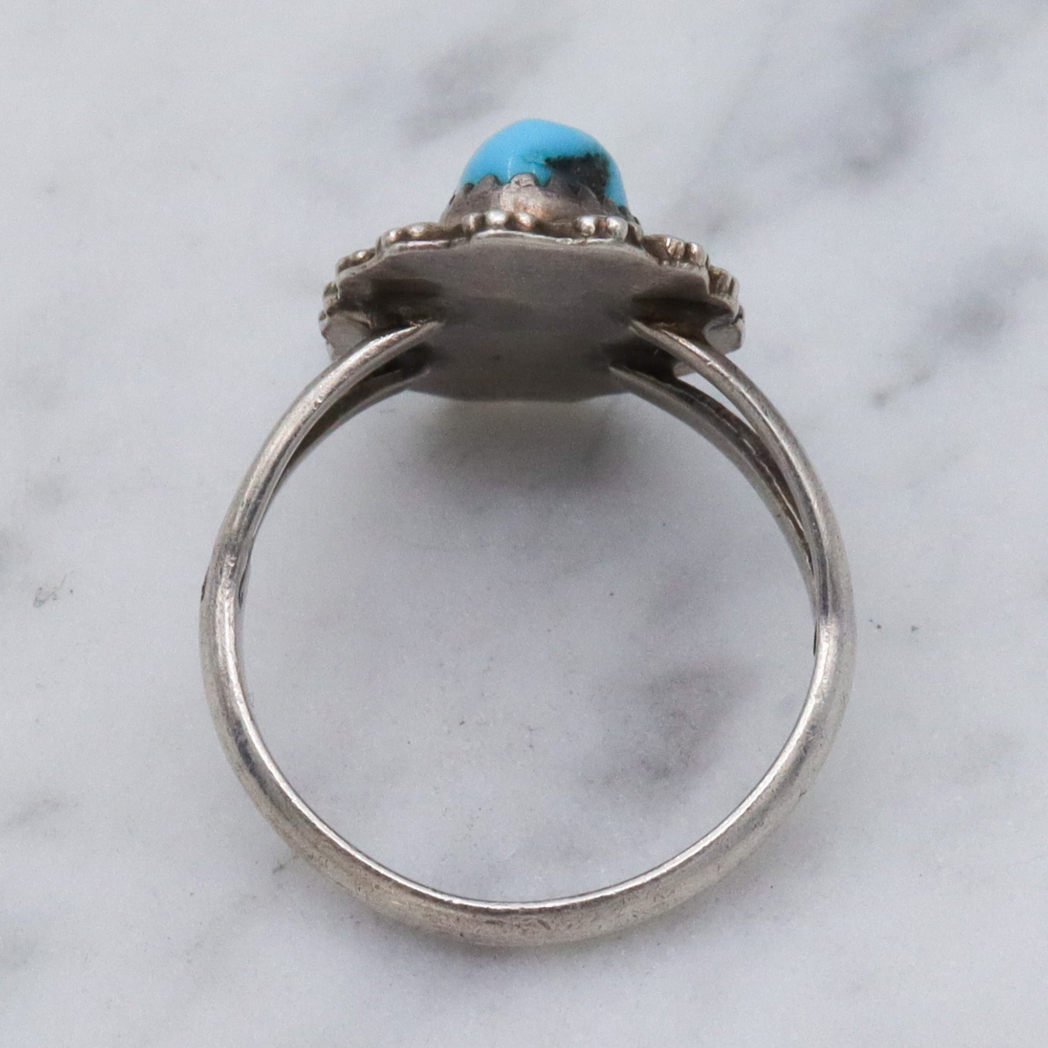 Vintage Navajo sterling silver turquoise ring, sz 7