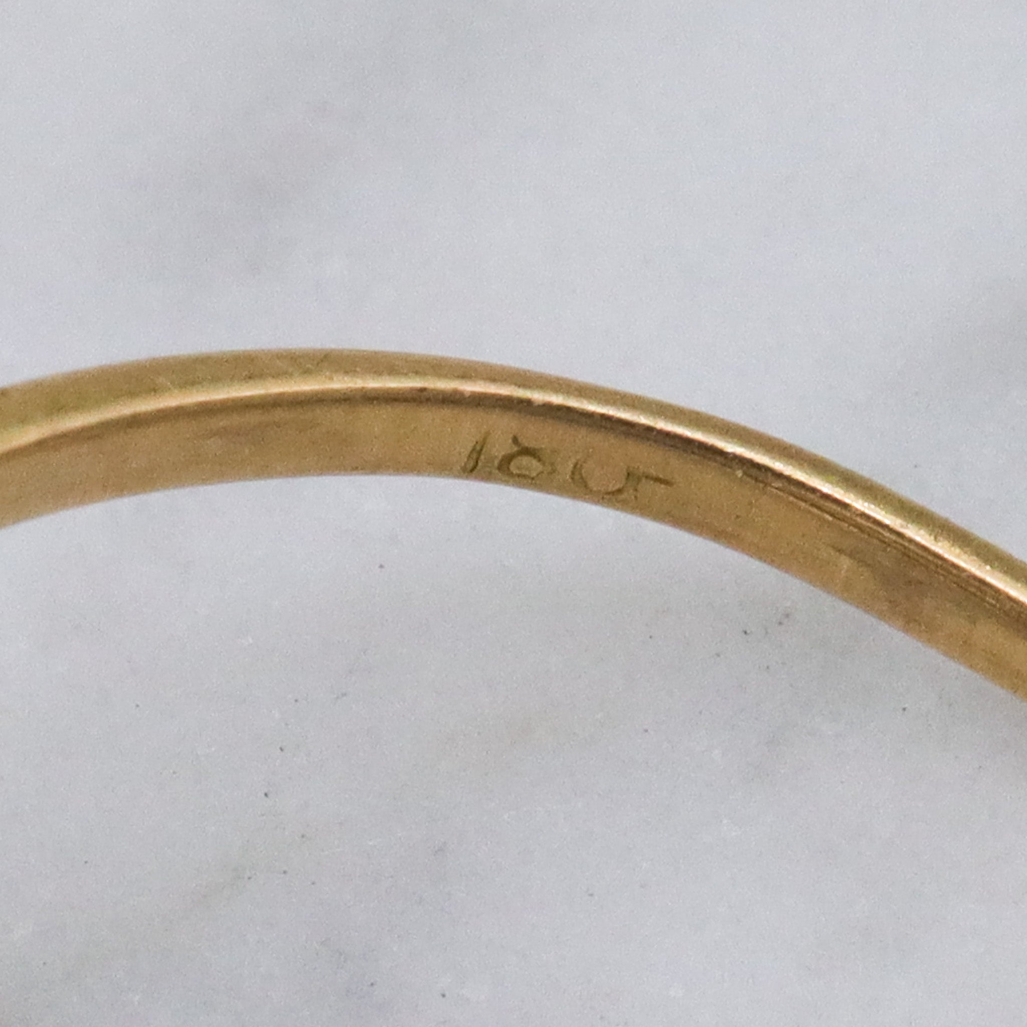 Antique Art Deco 18k gold and platinum diamond ring, sz 6.5