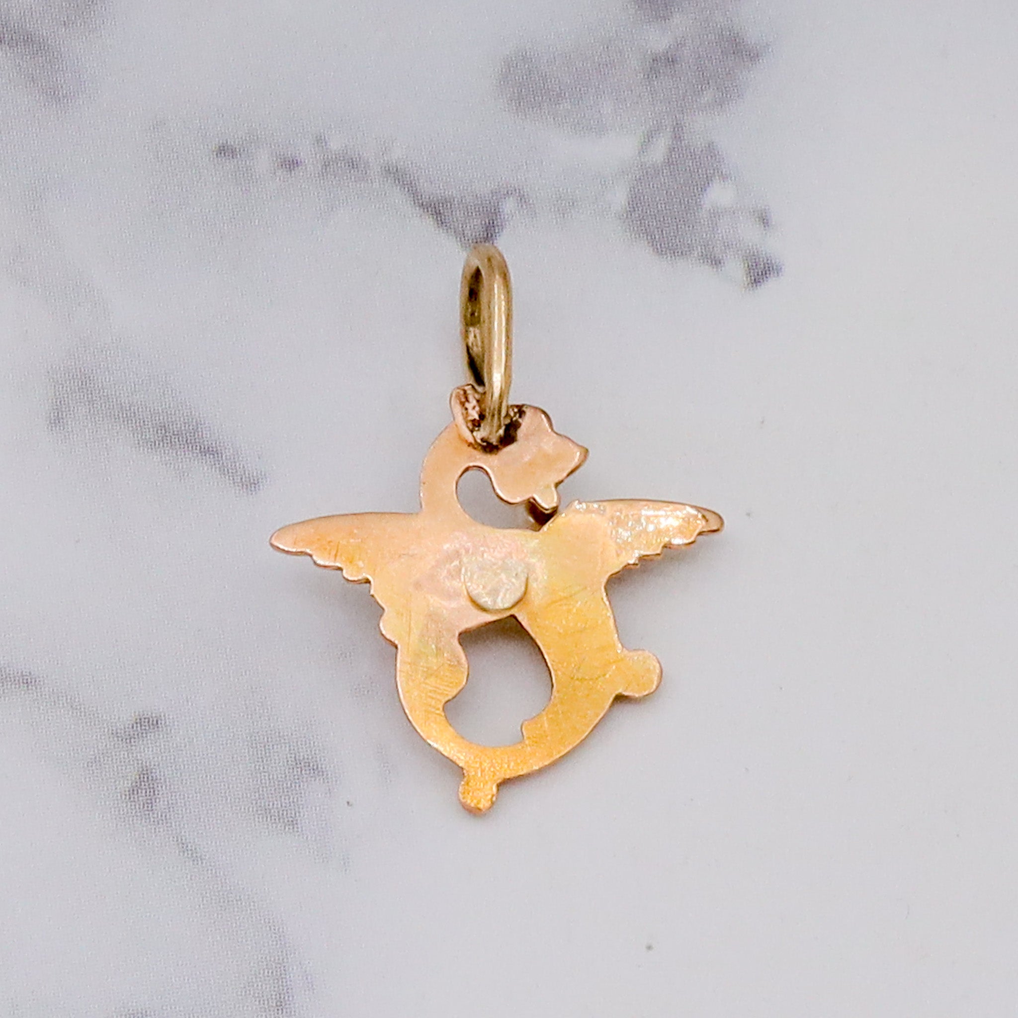 Antique Victorian 14k gold & pearl griffin stick pin converted pendant