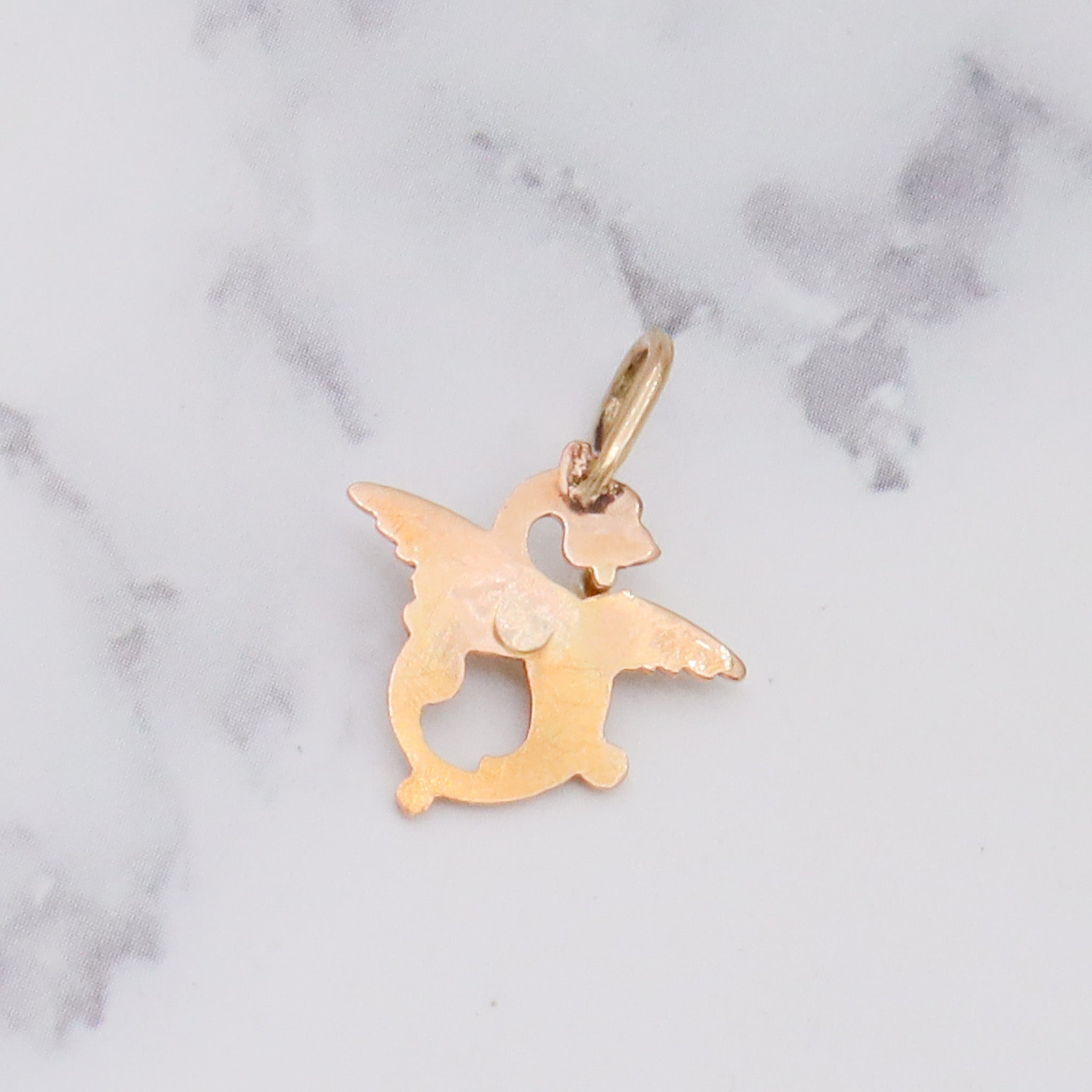 Antique Victorian 14k gold & pearl griffin stick pin converted pendant