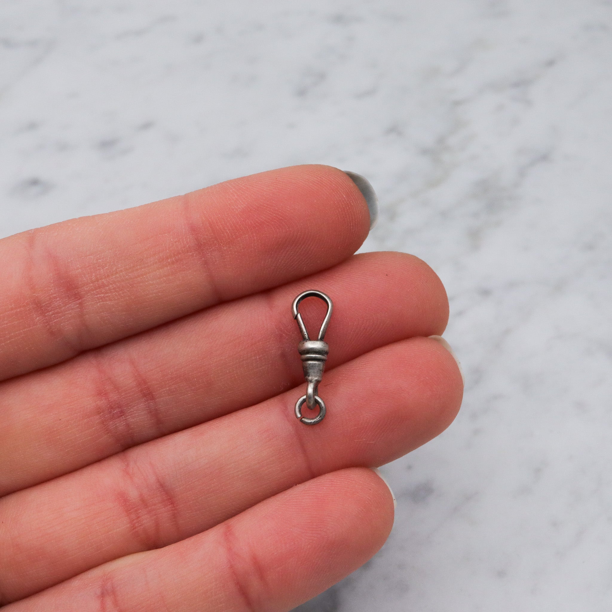 Antique Victorian coin silver dog clip clasp