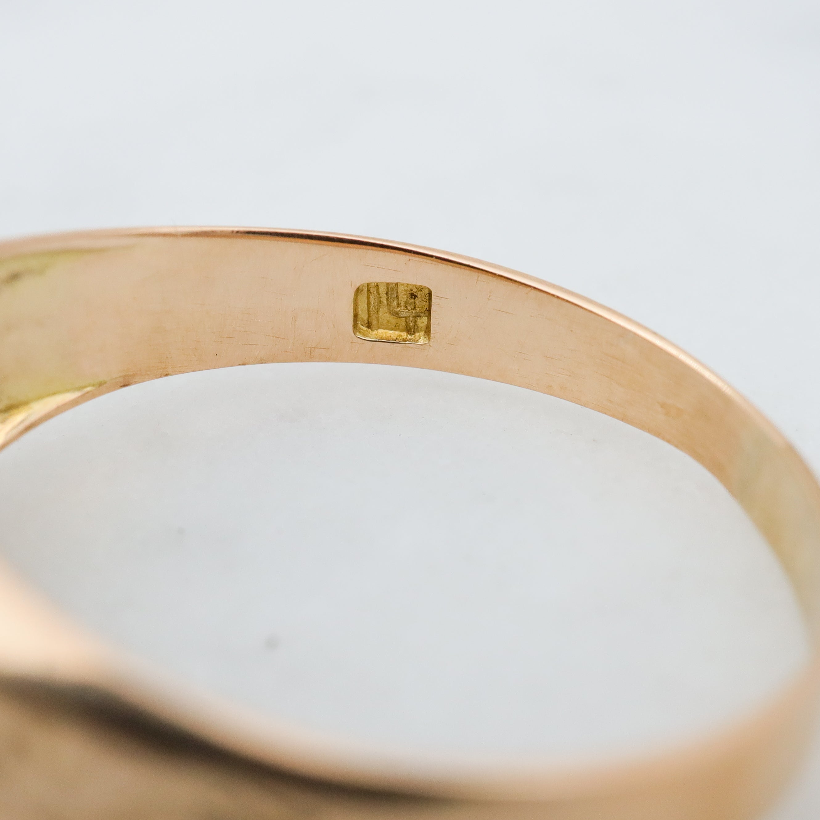 Early Victorian 14k gold rose cut diamond ring, sz 6.5