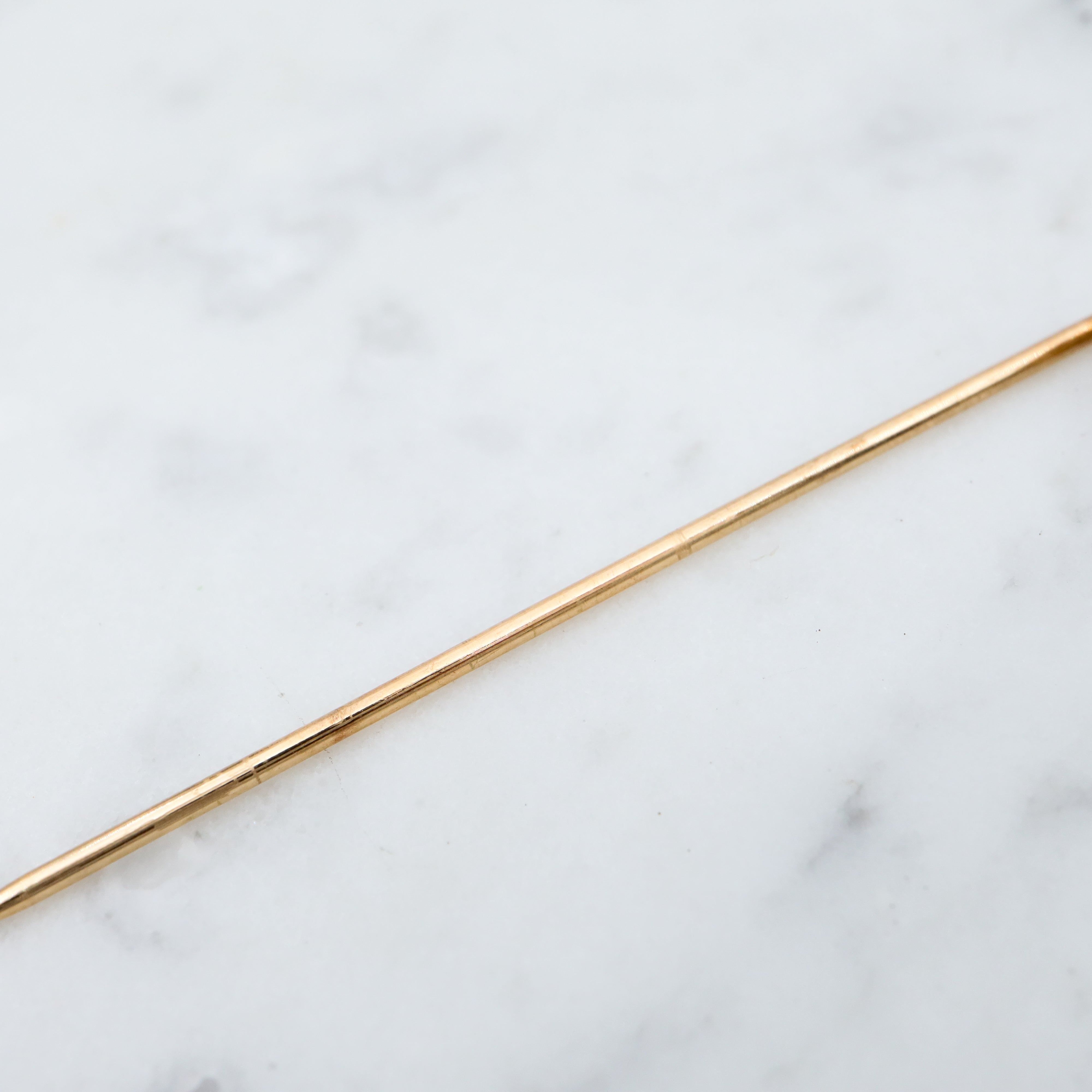 Antique Art Deco 14k gold & diamond starburst stick pin