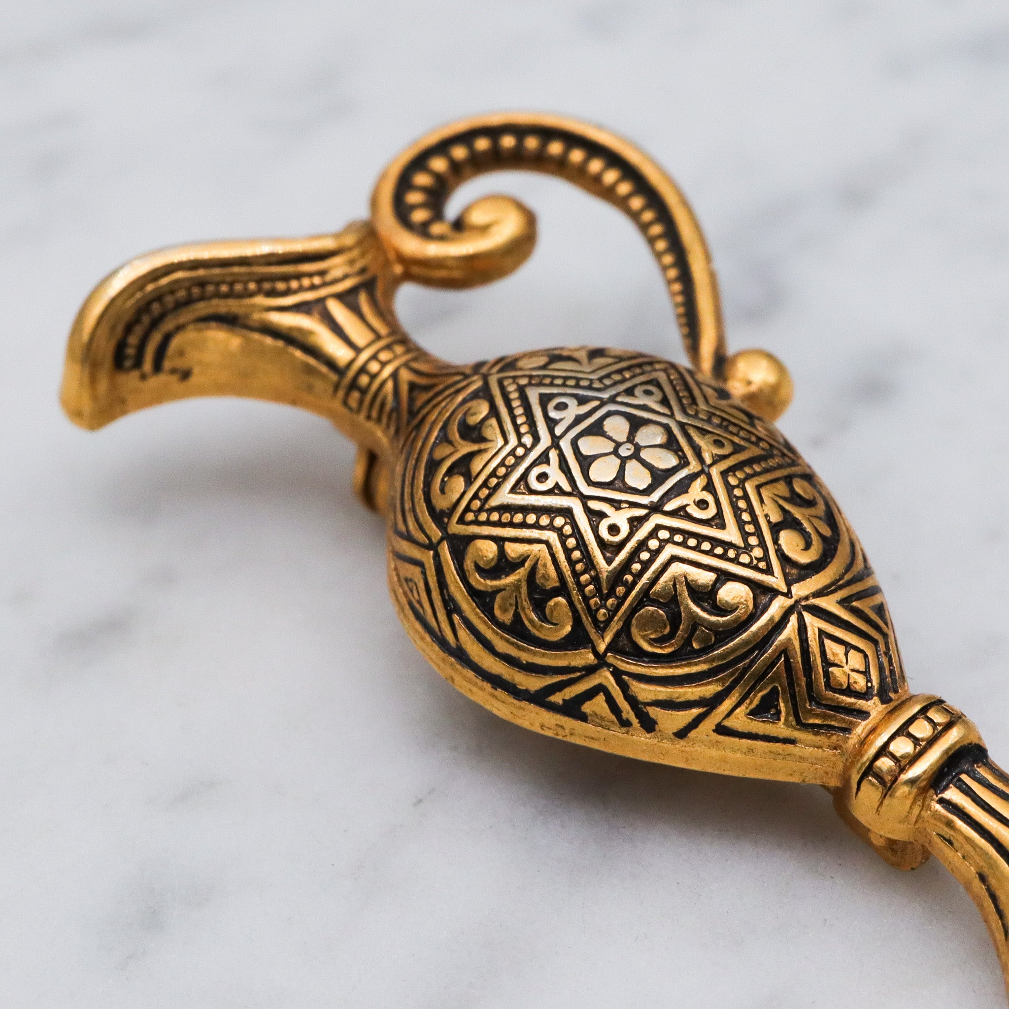 Spanish enameled ewer pitcher brooch