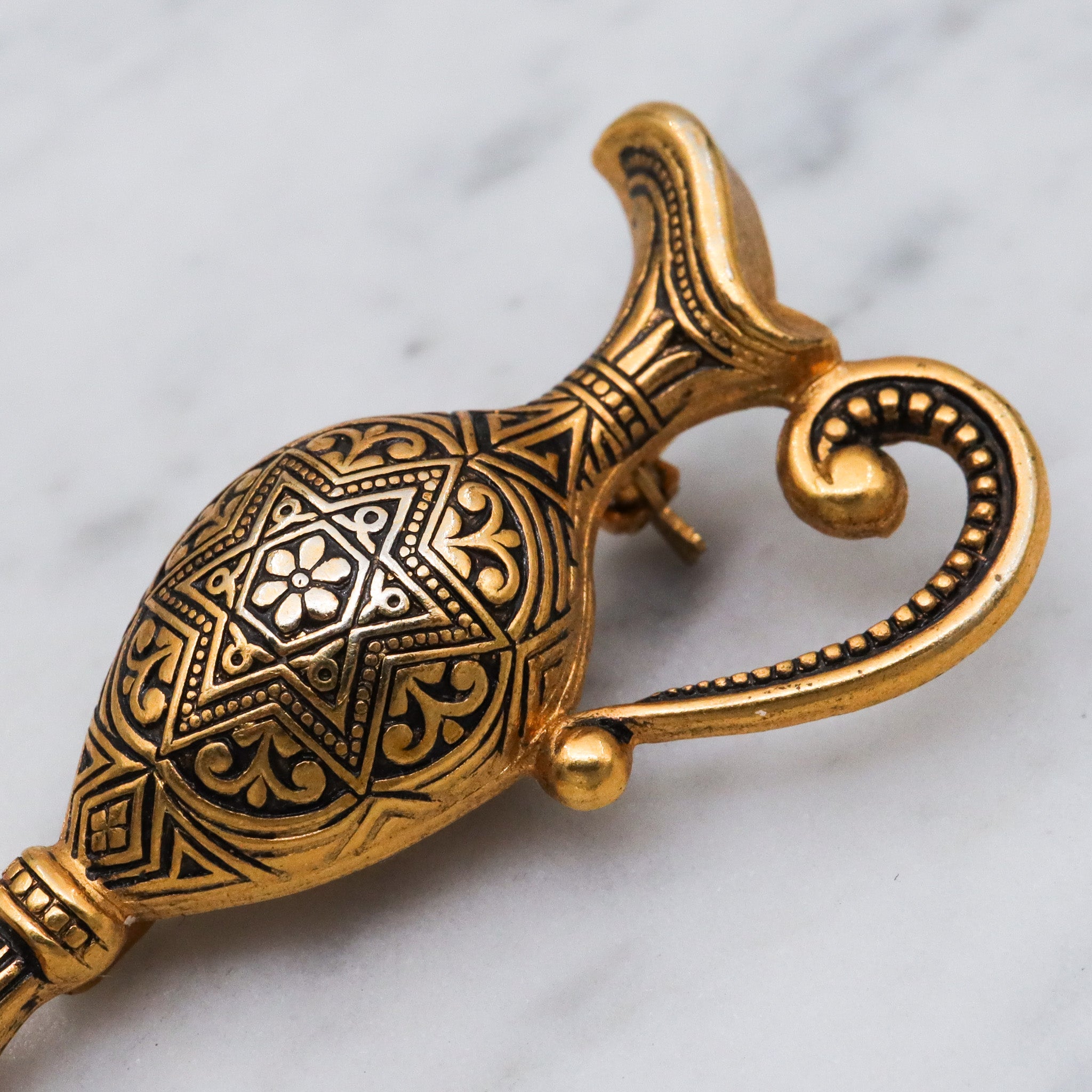Spanish enameled ewer pitcher brooch