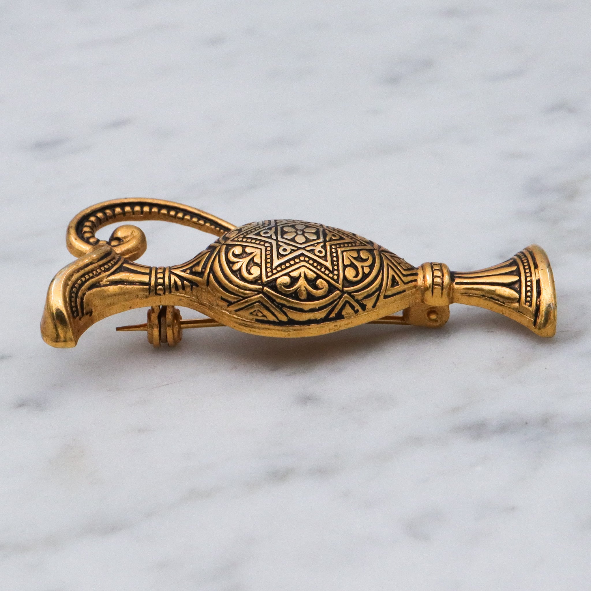 Spanish enameled ewer pitcher brooch