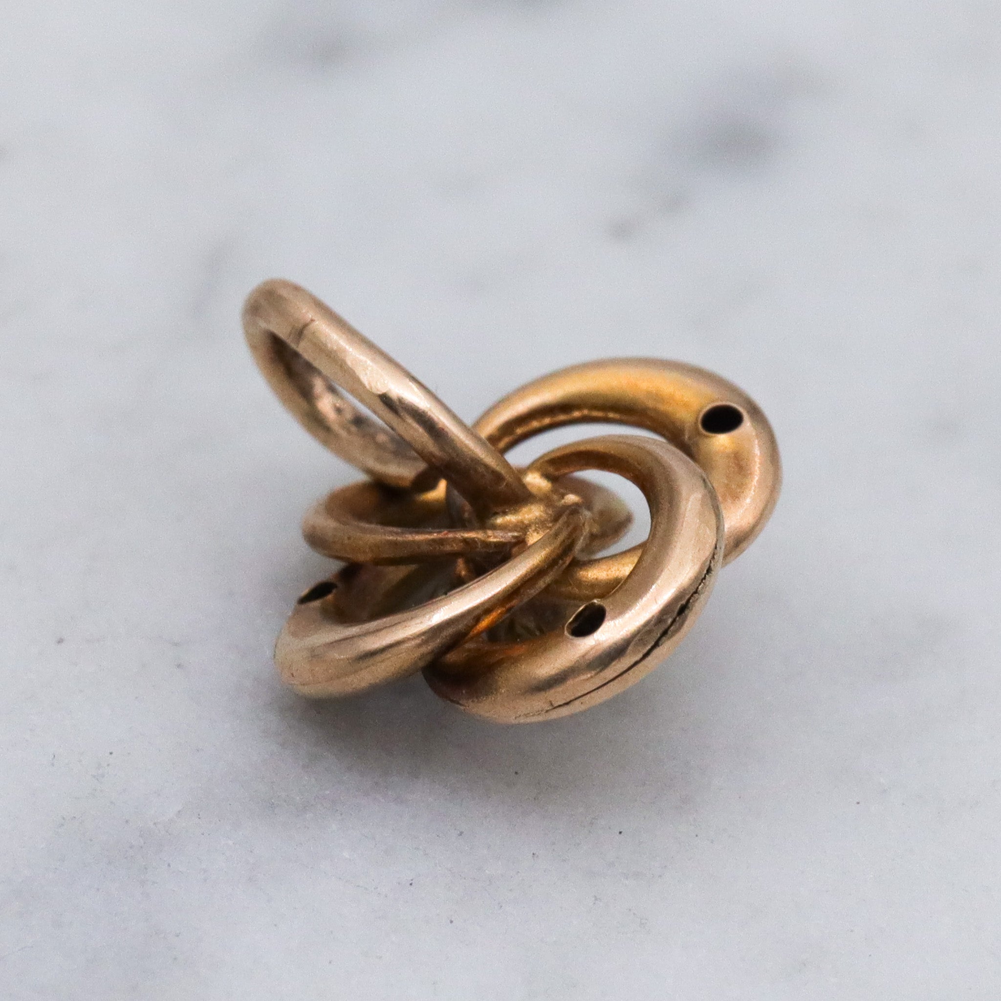 Antique Victorian 10k gold infinity love knot pearl pendant