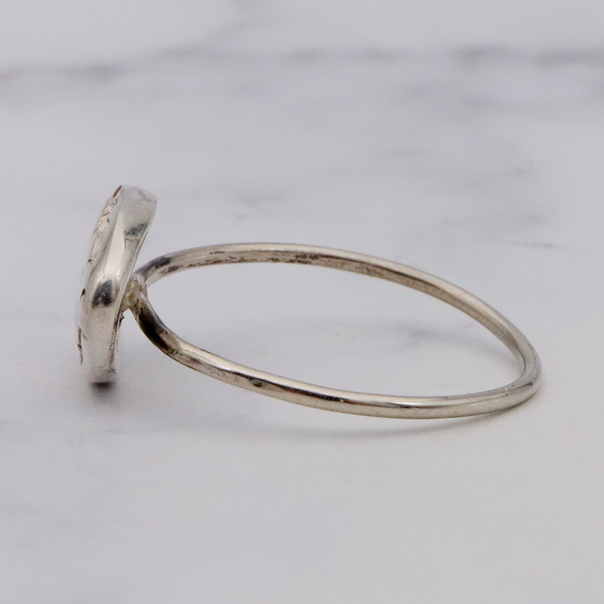 Vintage petite sterling scarab beetle medallion ring, sz 7