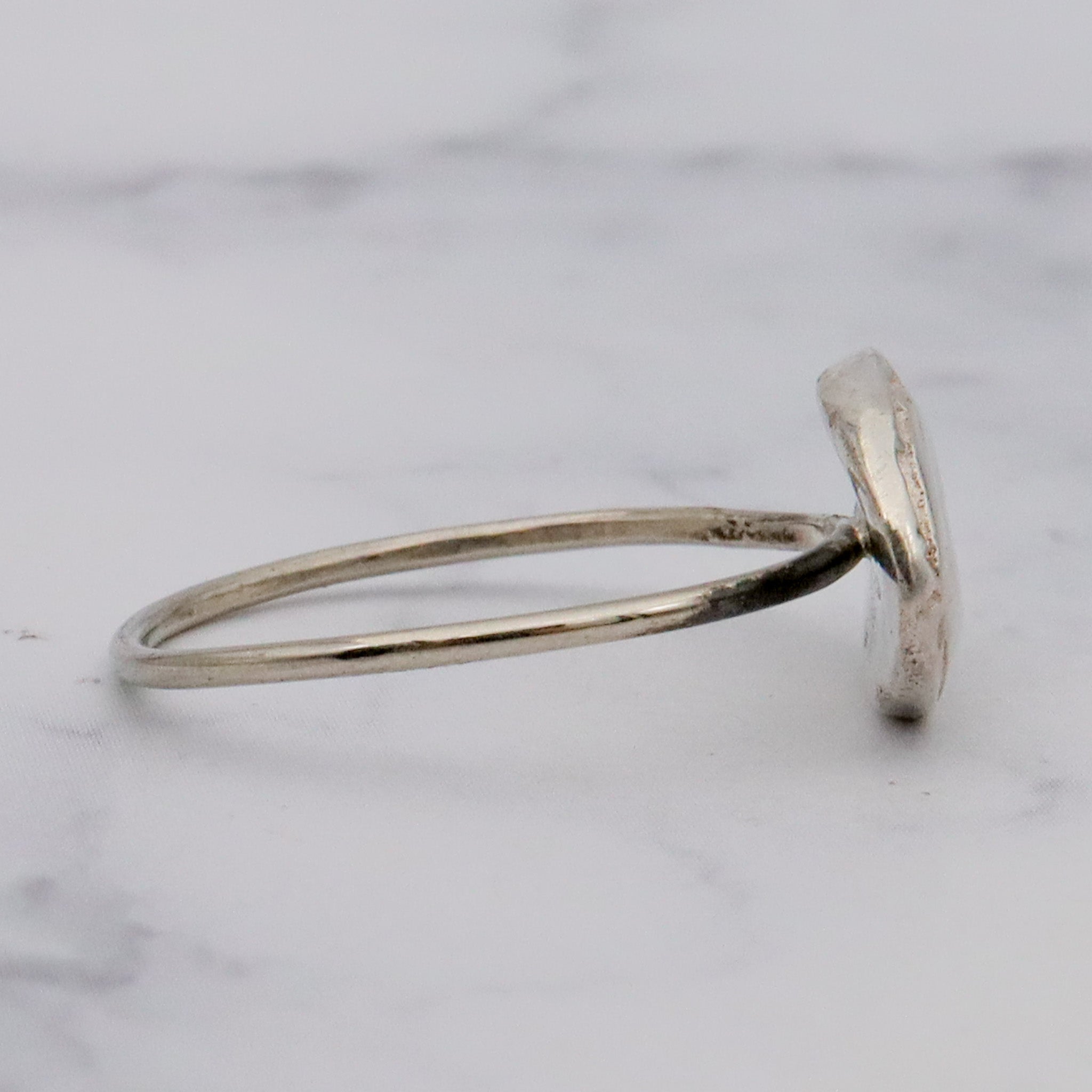 Vintage petite sterling scarab beetle medallion ring, sz 7