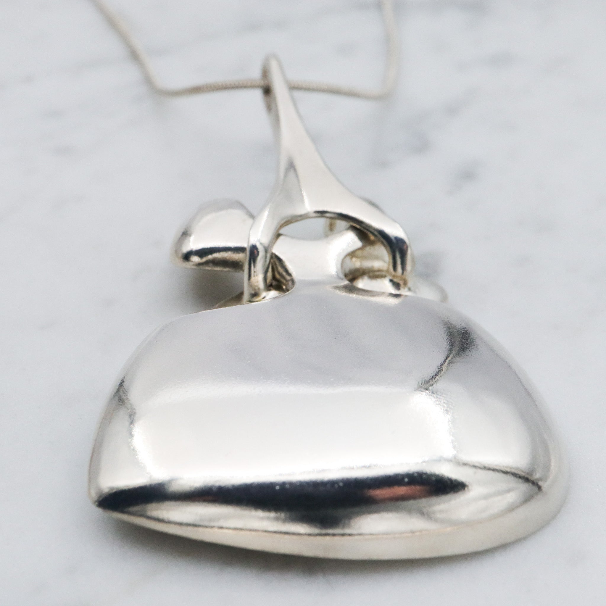 Mid Century Modern Miguel Cisneros Arce structural two part sterling necklace