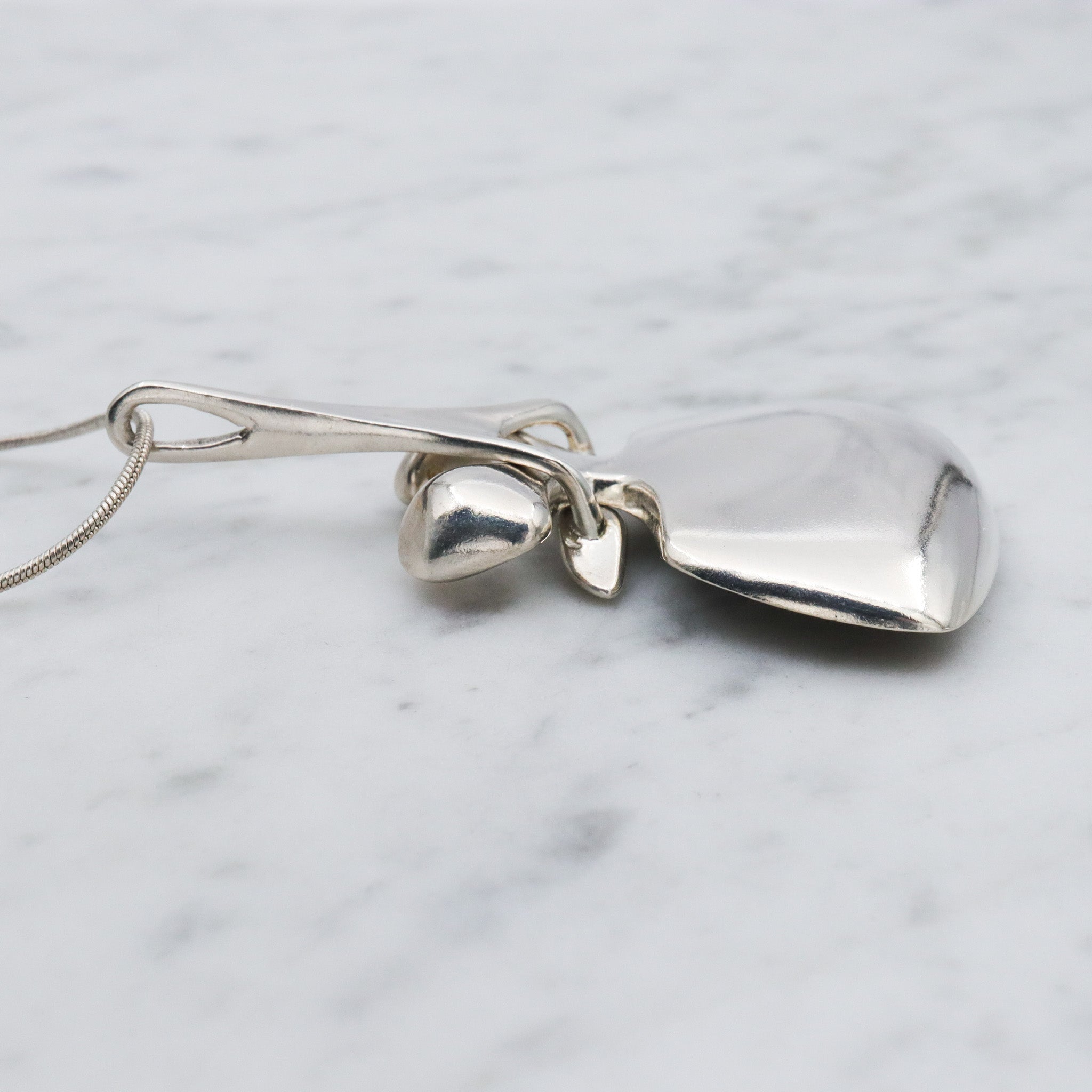 Mid Century Modern Miguel Cisneros Arce structural two part sterling necklace