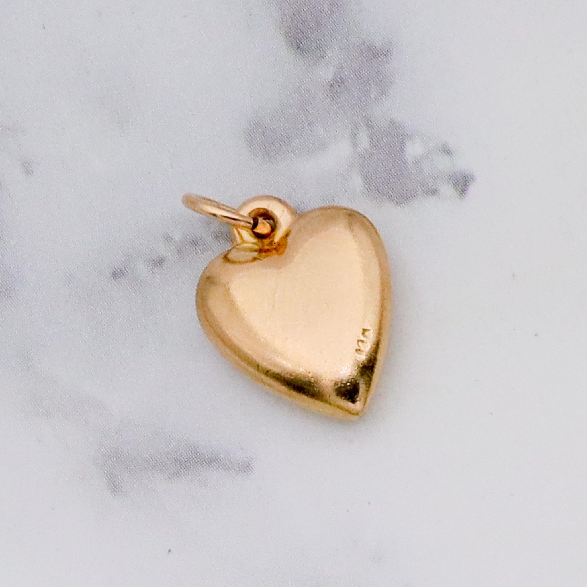 Vintage 14k gold puffy heart charm