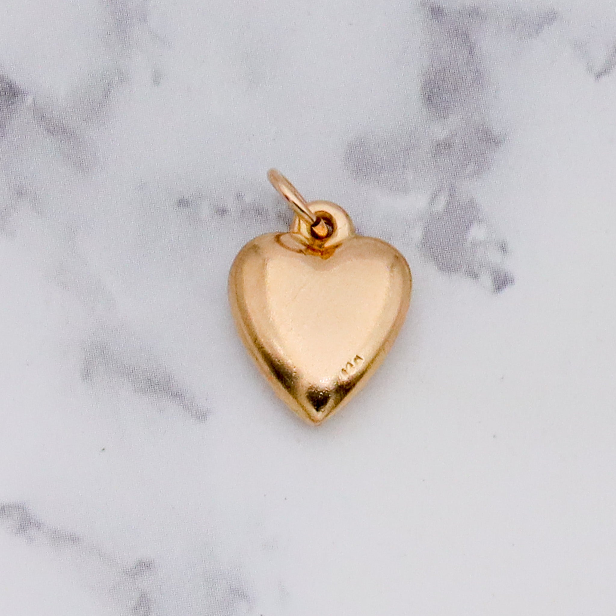 Vintage 14k gold puffy heart charm