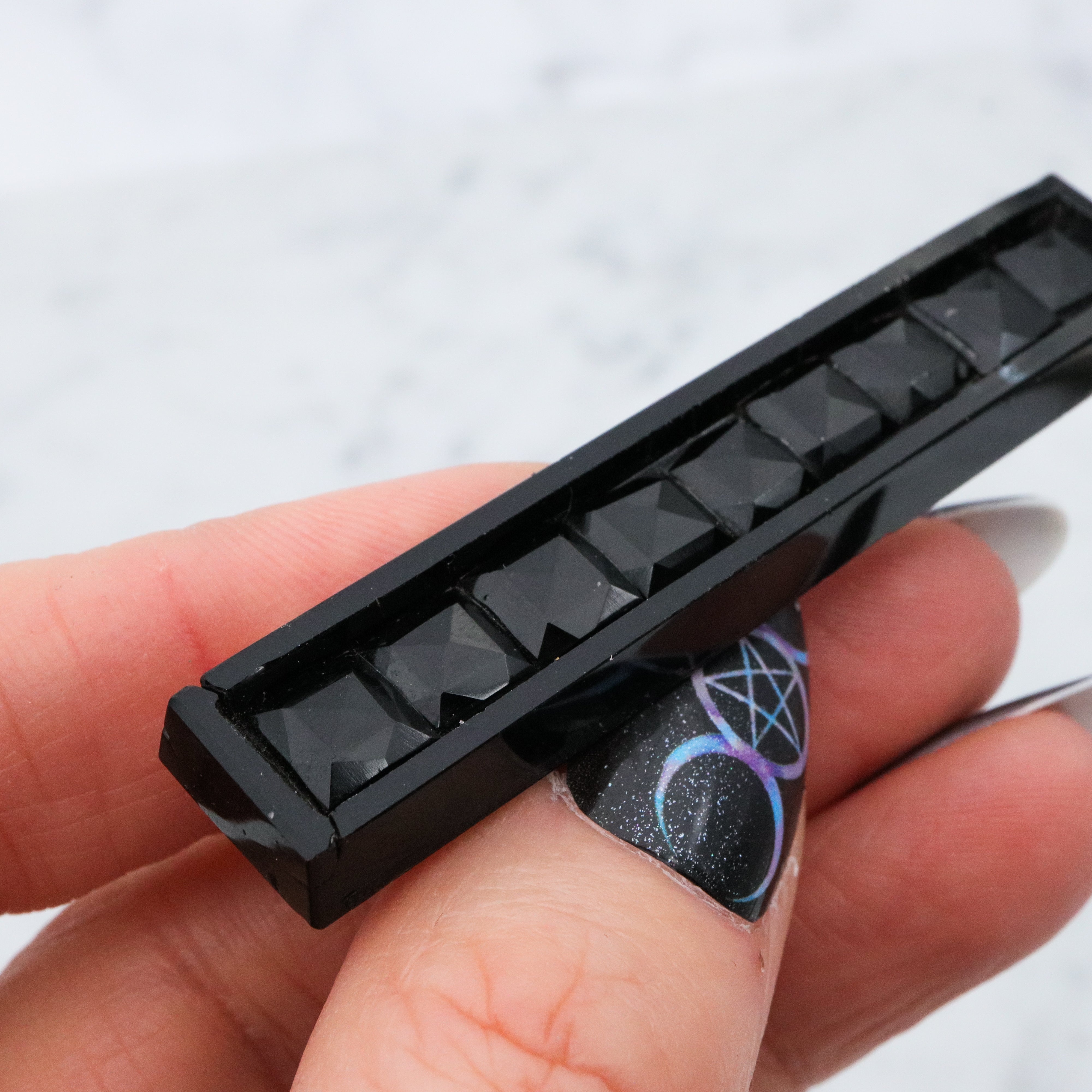 Antique Victorian French jet mourning brooch