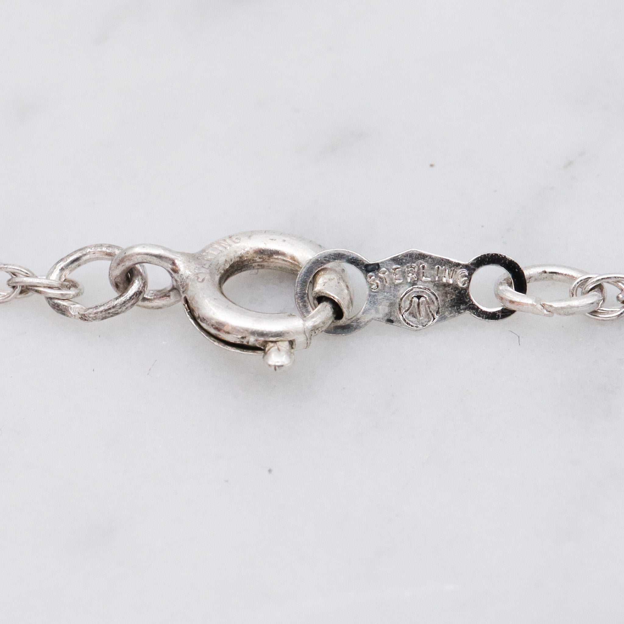 Vintage sterling silver double open heart pendant necklace