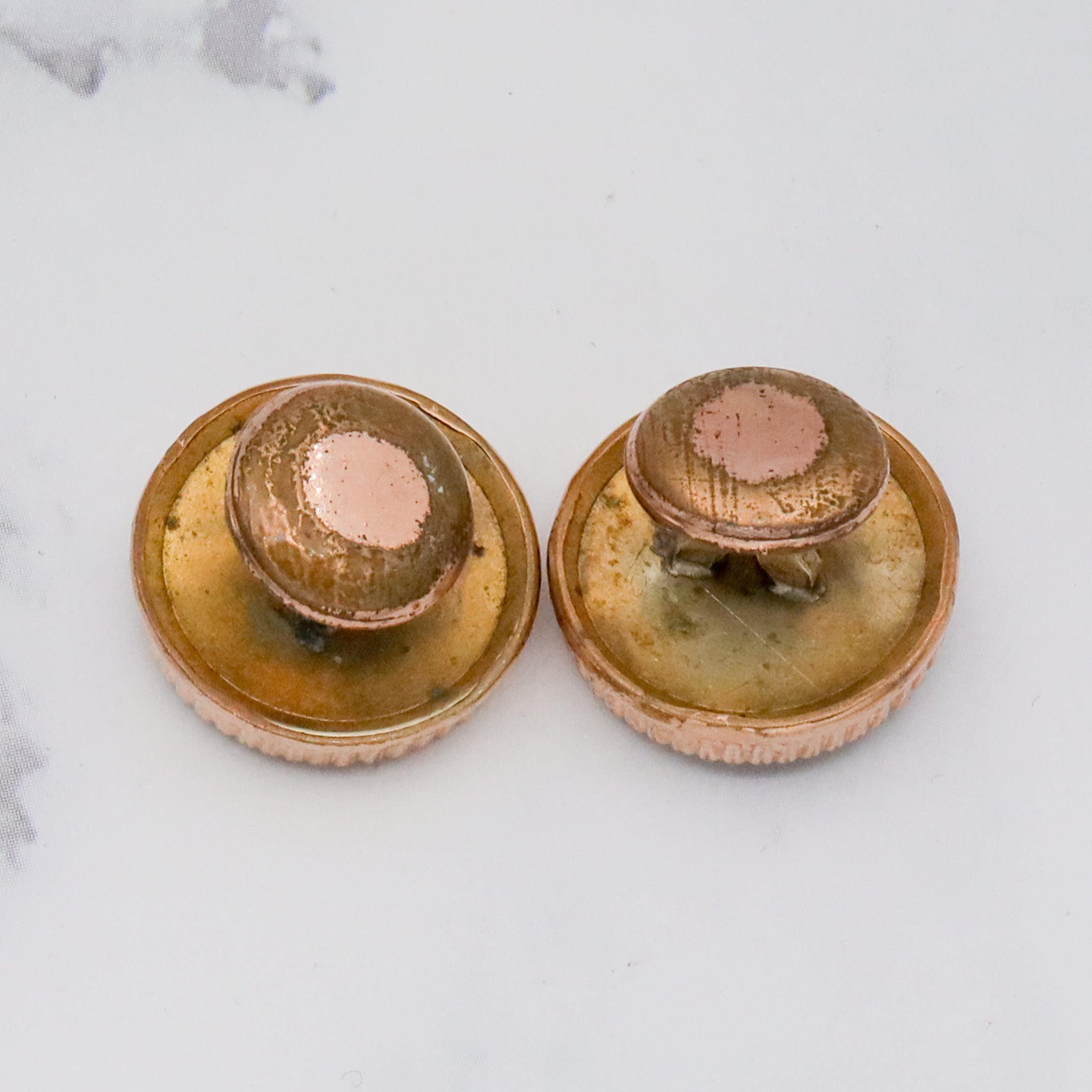 Antique Victorian gold-filled two-toned glass cufflinks