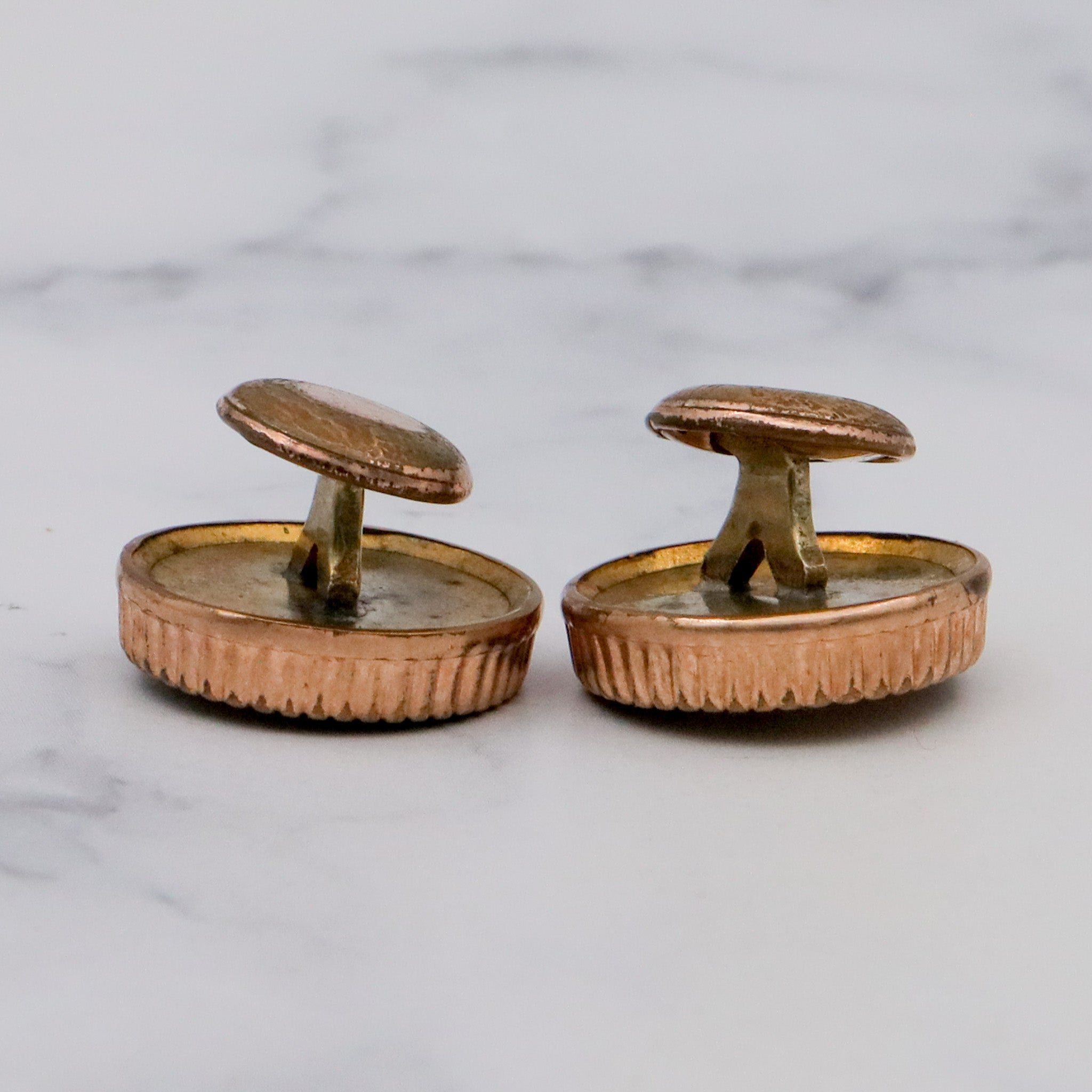 Antique Victorian gold-filled two-toned glass cufflinks