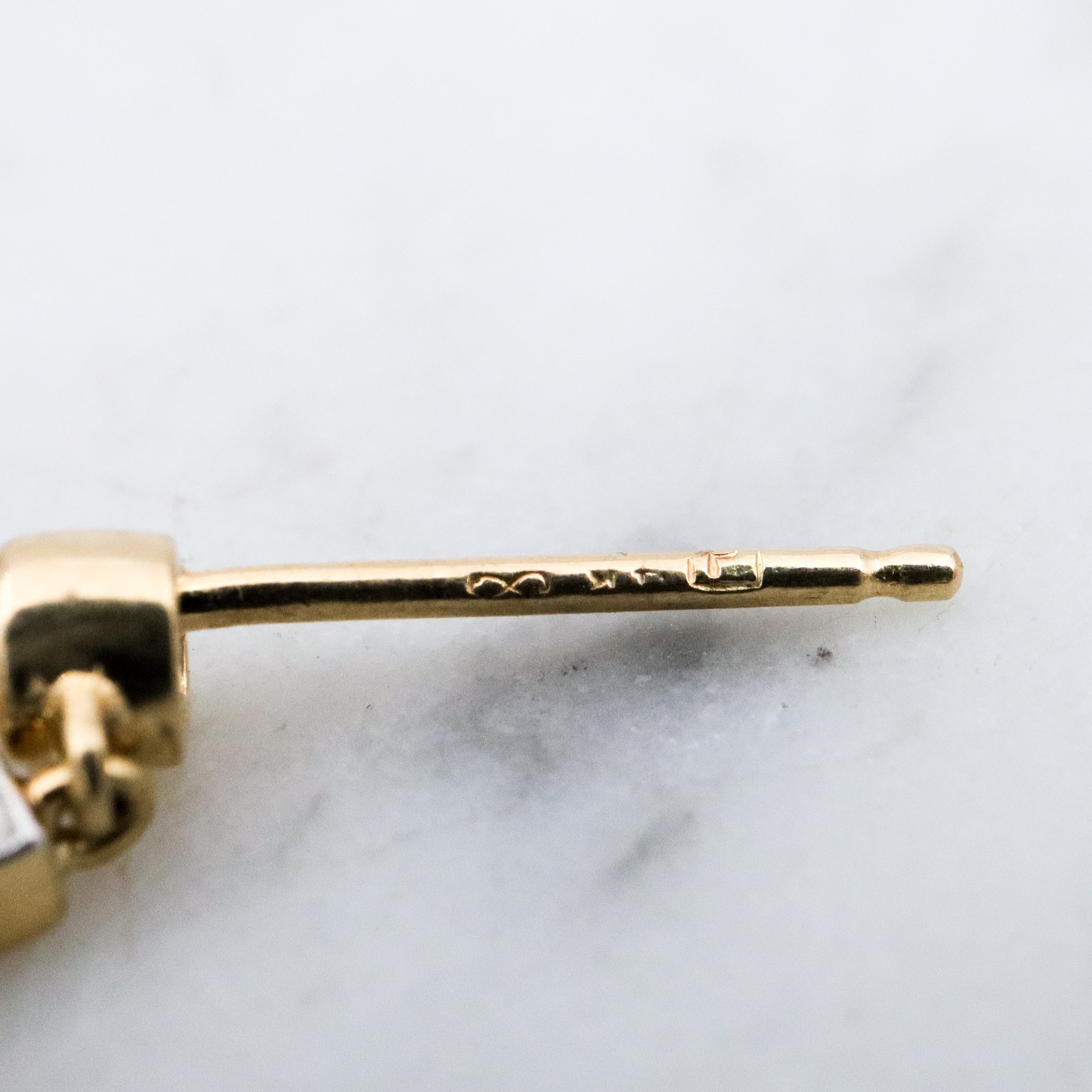 Vintage 14k gold petite cross earrings