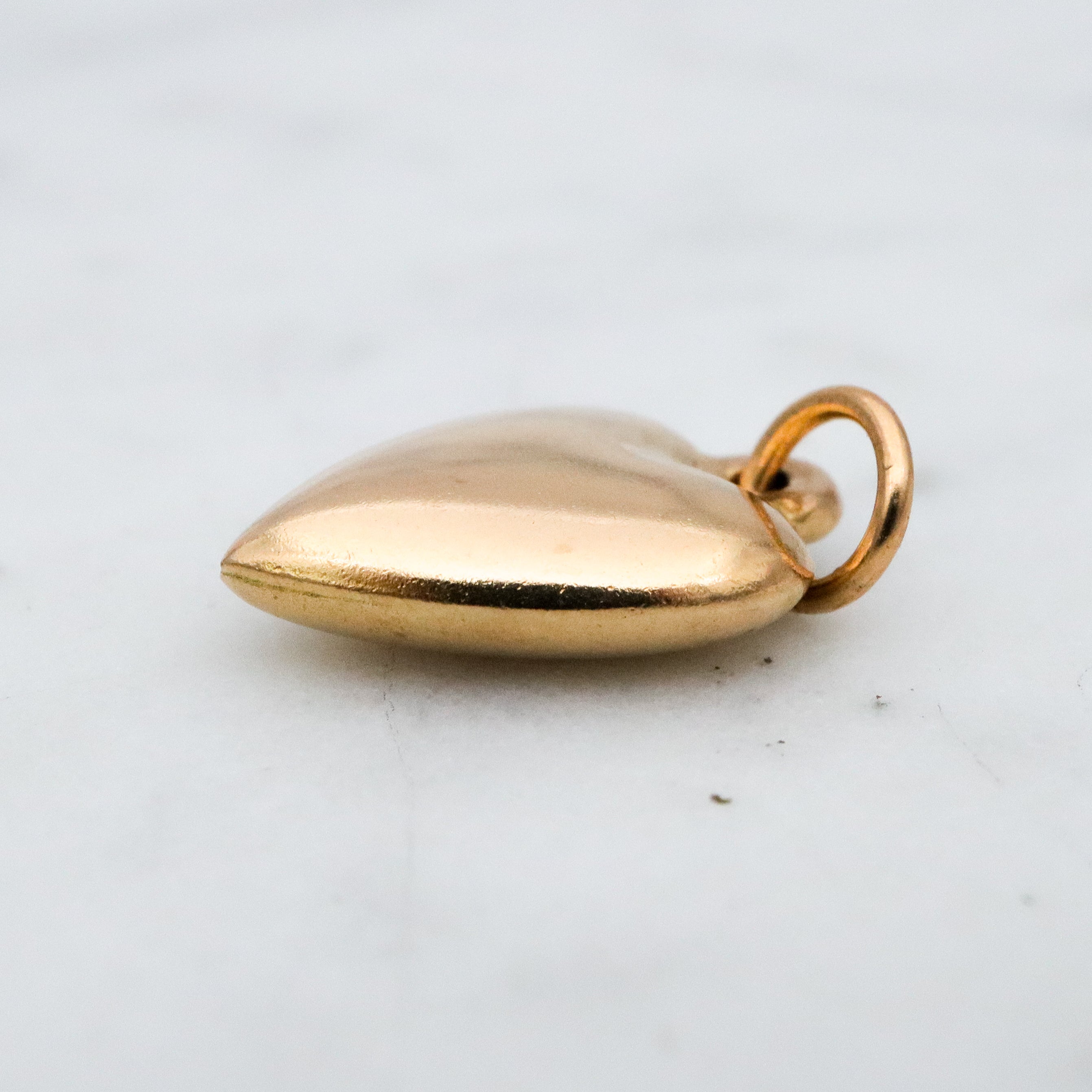 vintage 14k gold puffy heart charm pendant