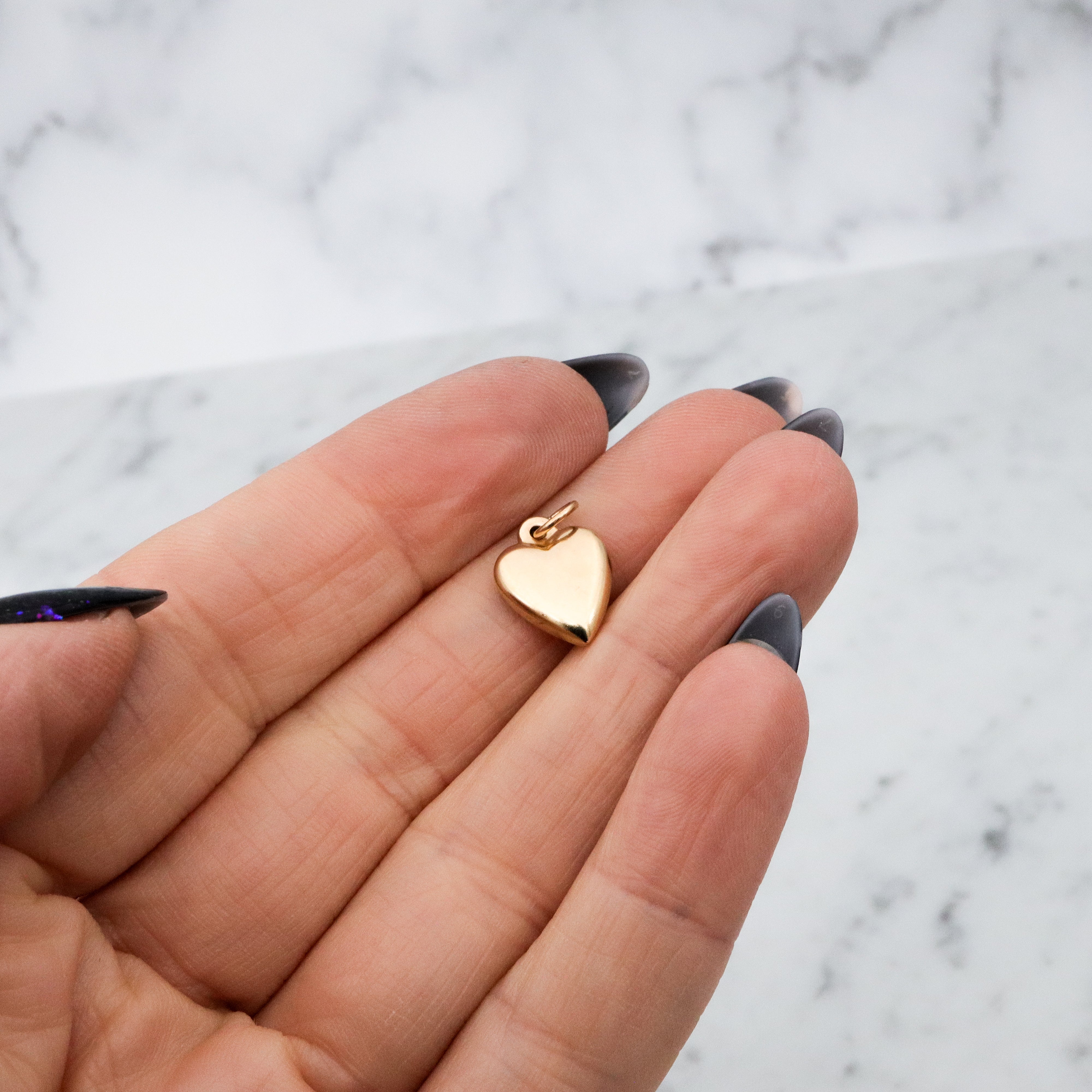 vintage 14k gold puffy heart charm pendant