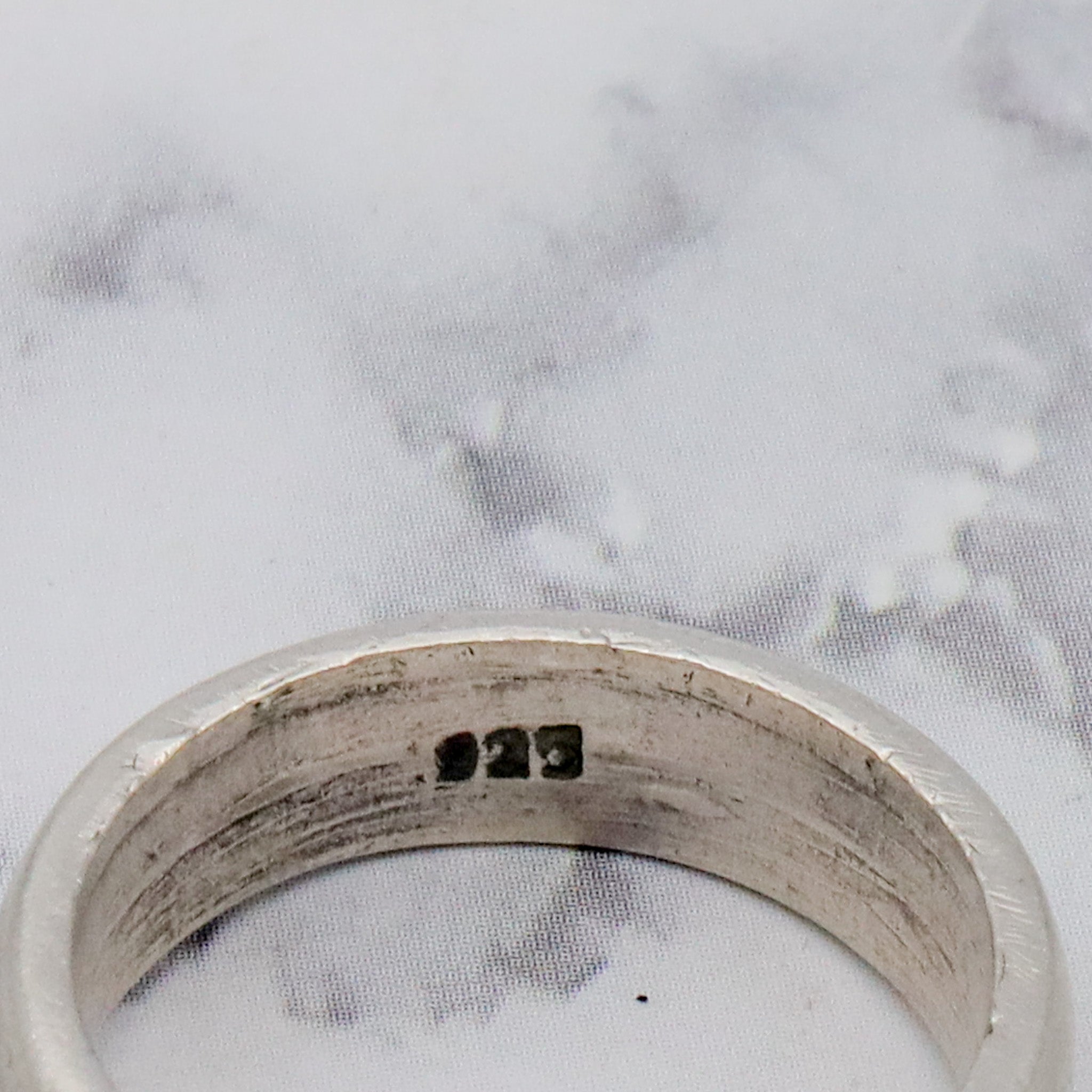 Vintage sterling & natural aquamarine ring, sz 7.75