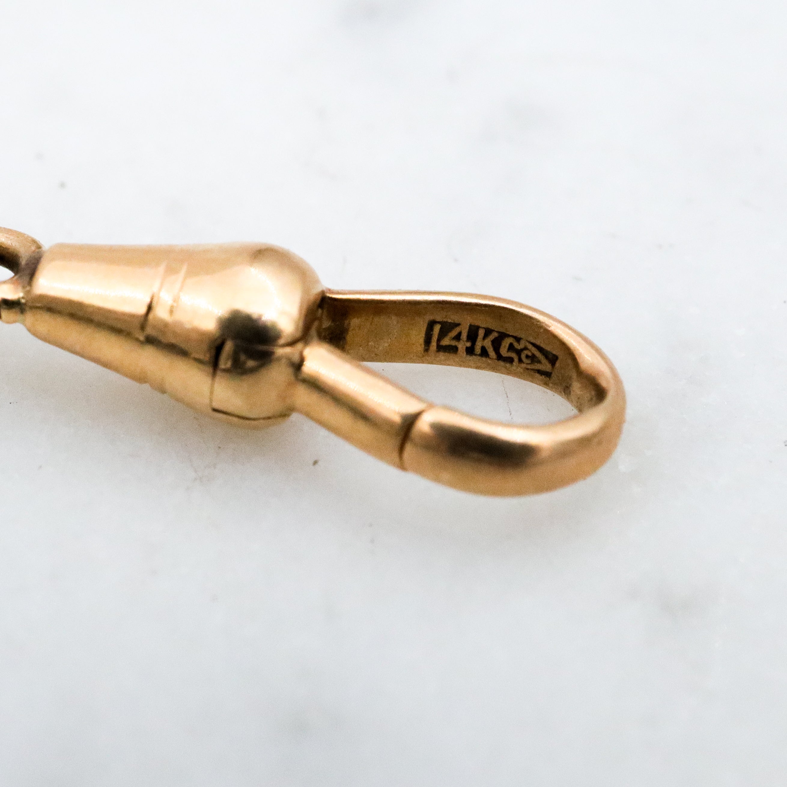 Antique Victorian Carter, Gough & Co. 14k gold black enamel barrel link necklace with 