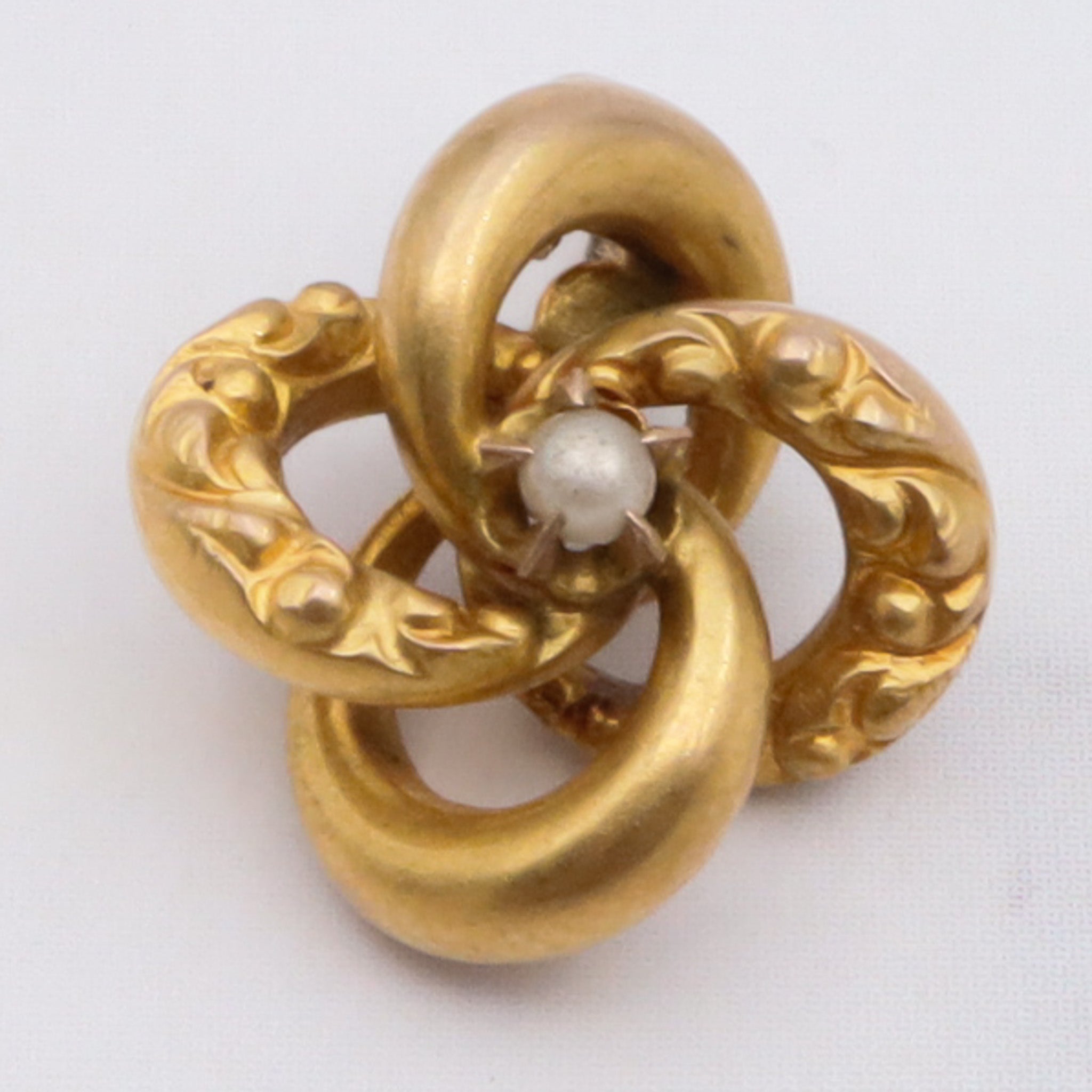 Vintage 10k gold seed pearl stick pin conversion charm