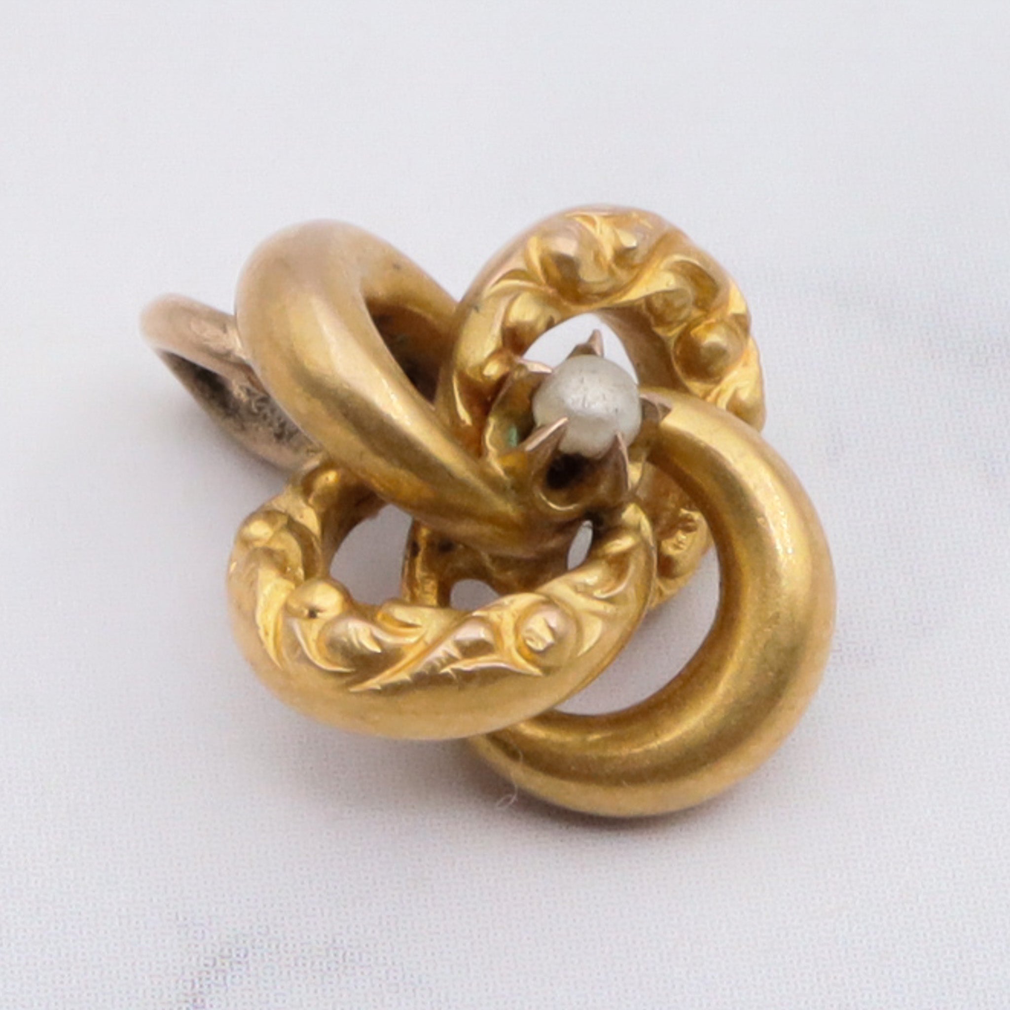 Vintage 10k gold seed pearl stick pin conversion charm