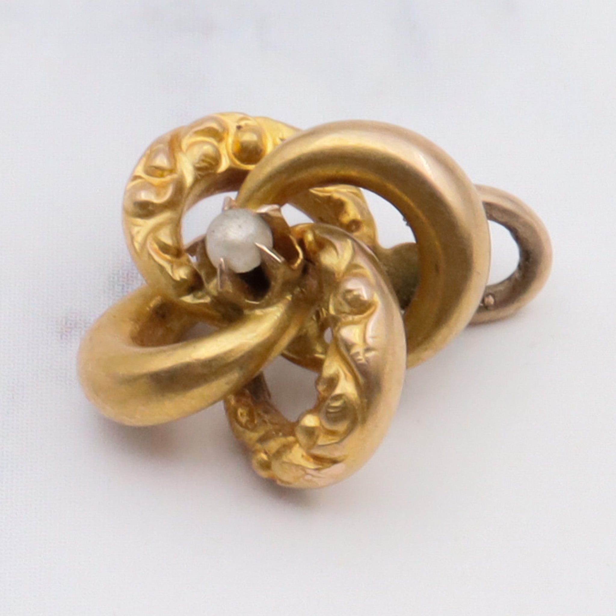 Vintage 10k gold seed pearl stick pin conversion charm