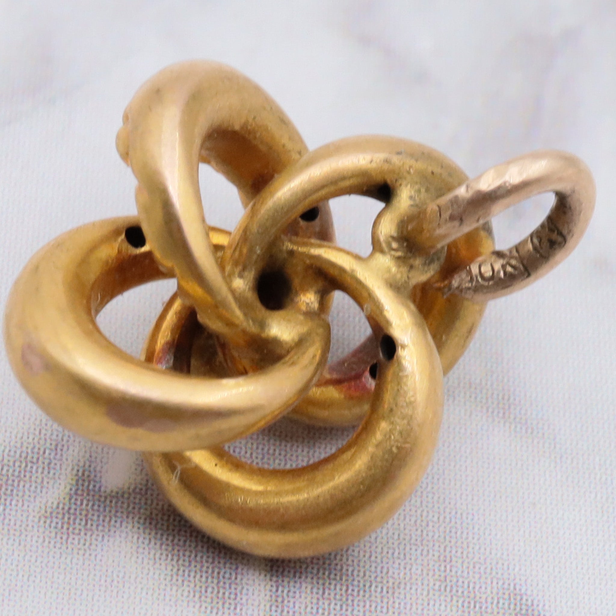 Vintage 10k gold seed pearl stick pin conversion charm