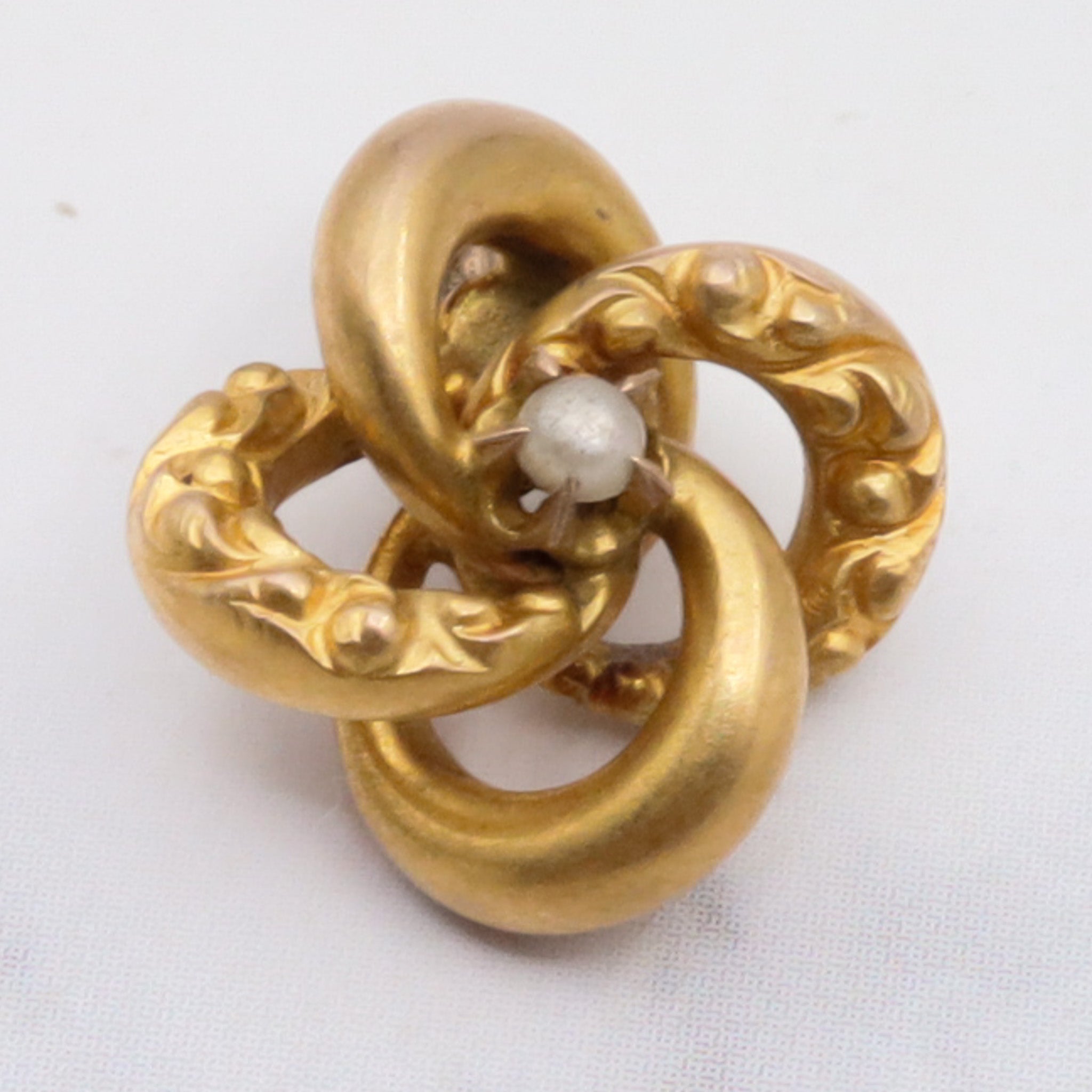 Vintage 10k gold seed pearl stick pin conversion charm