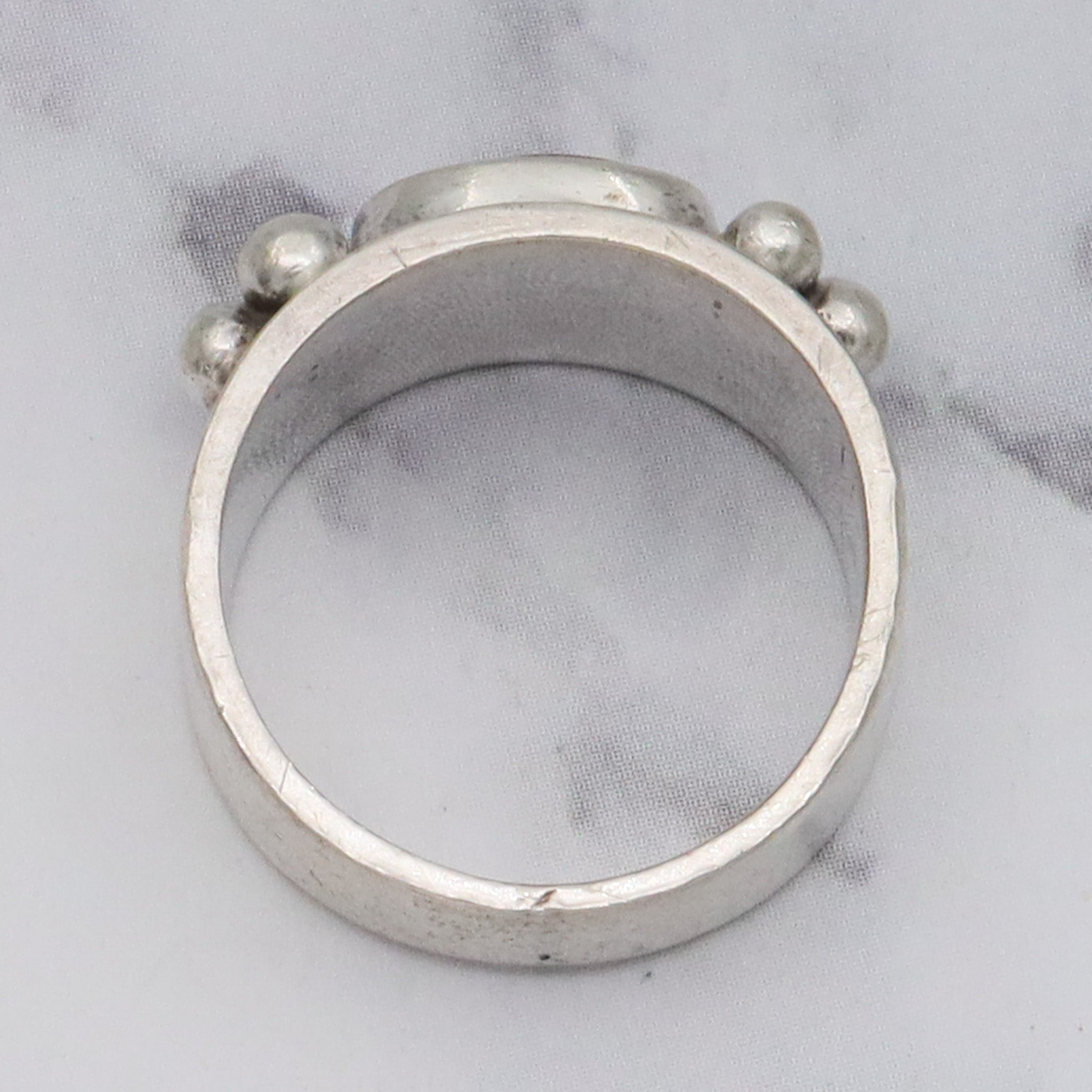 Vintage sterling cobalt blue enamel Celtic ring, sz 10