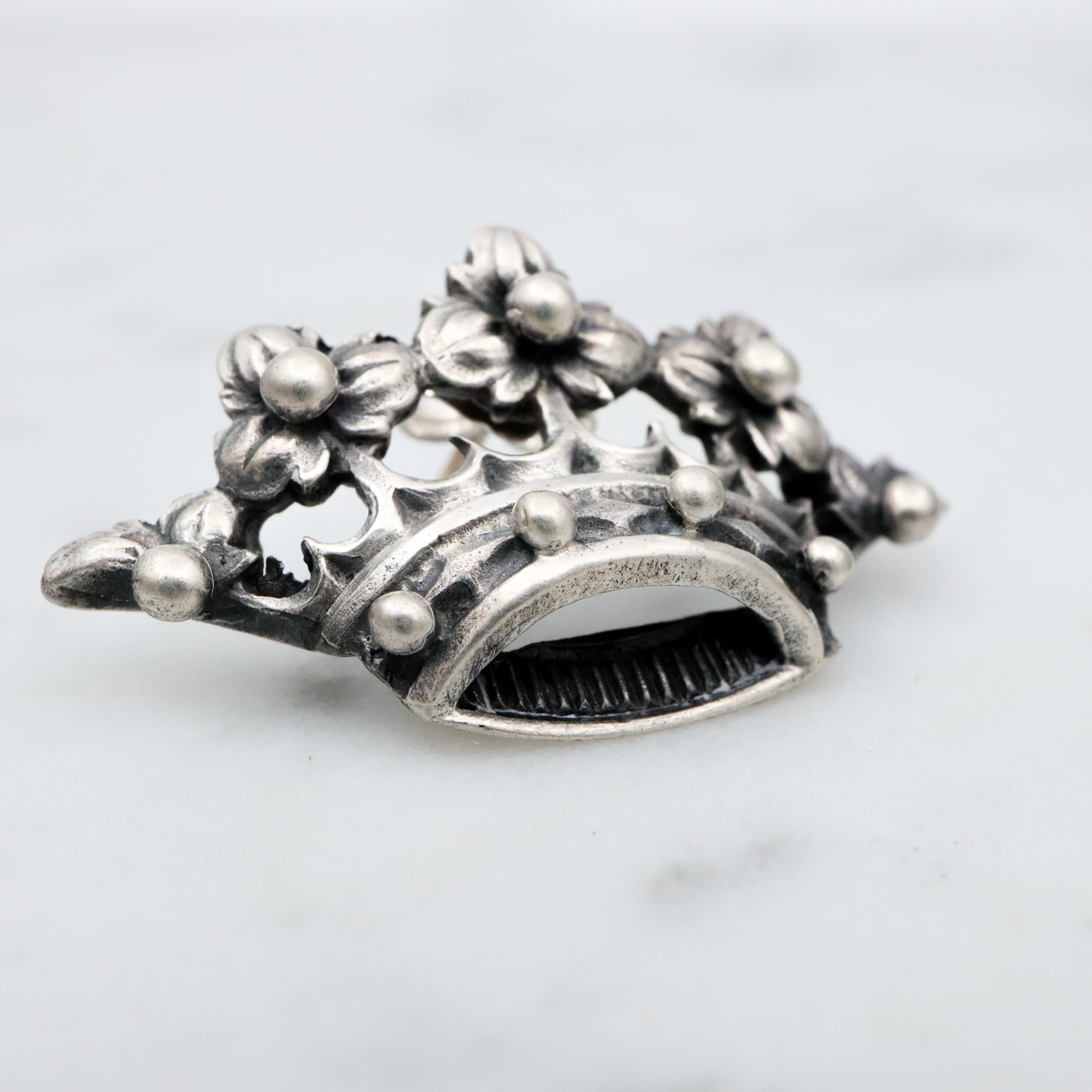 Vintage MCM Guglielmo Cini sterling crown earrings