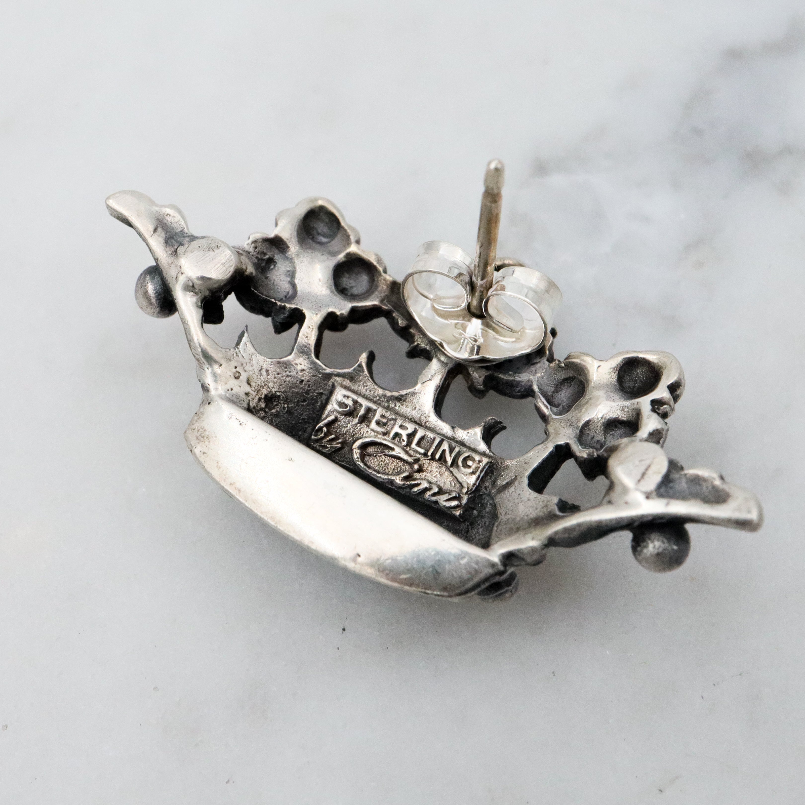 Vintage MCM Guglielmo Cini sterling crown earrings