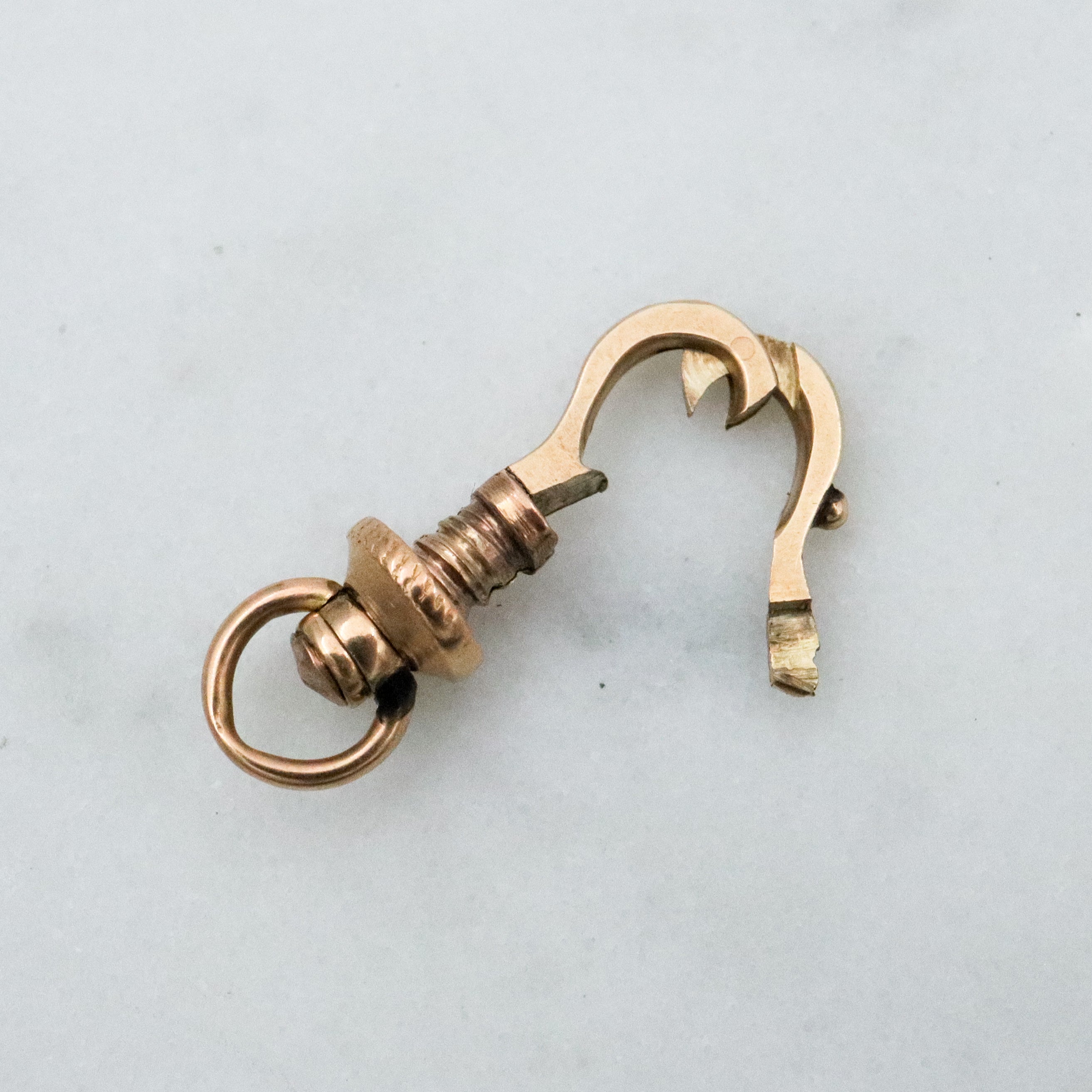 Rare Antique Victorian 14kk gold hinged dog clip clasp