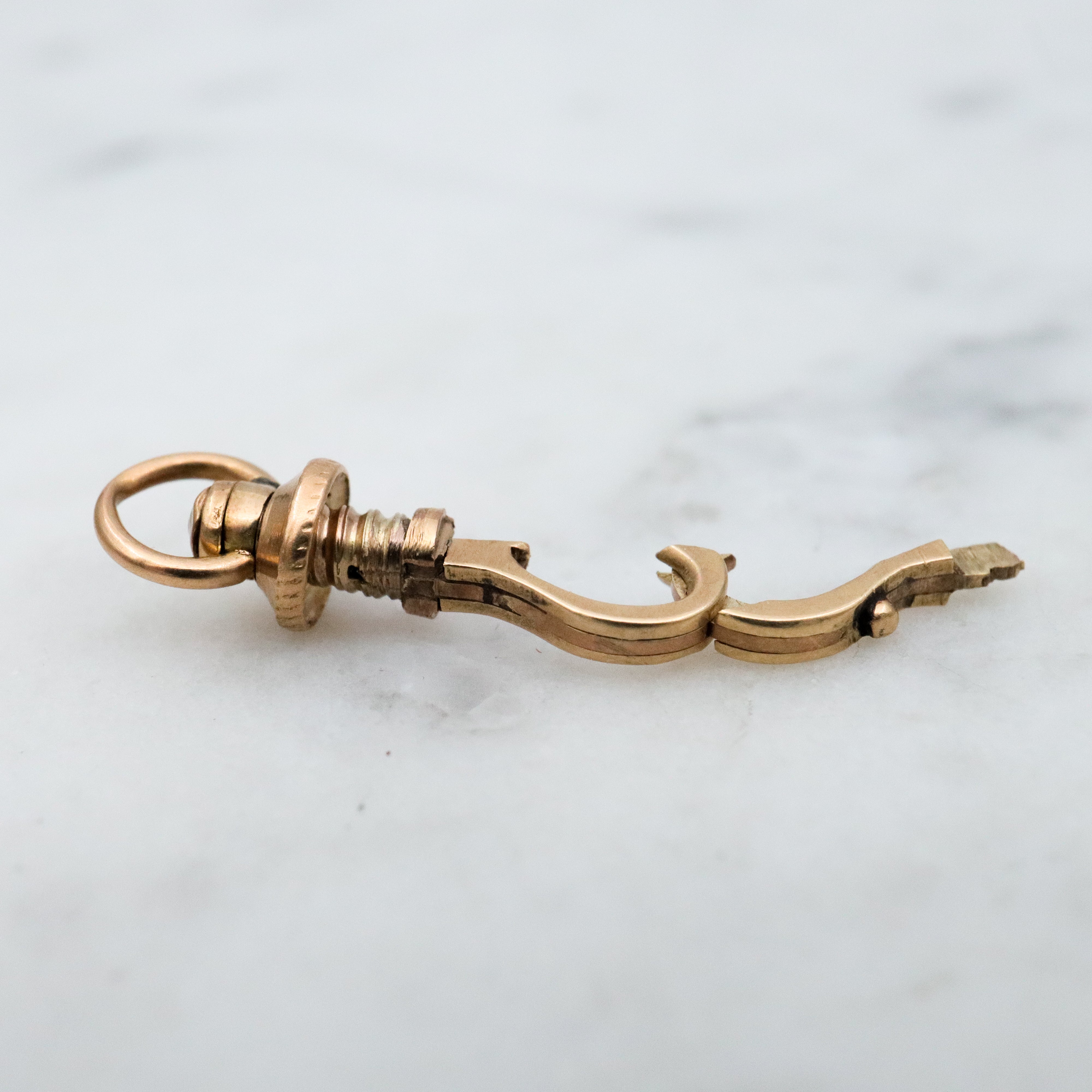 Rare Antique Victorian 14kk gold hinged dog clip clasp